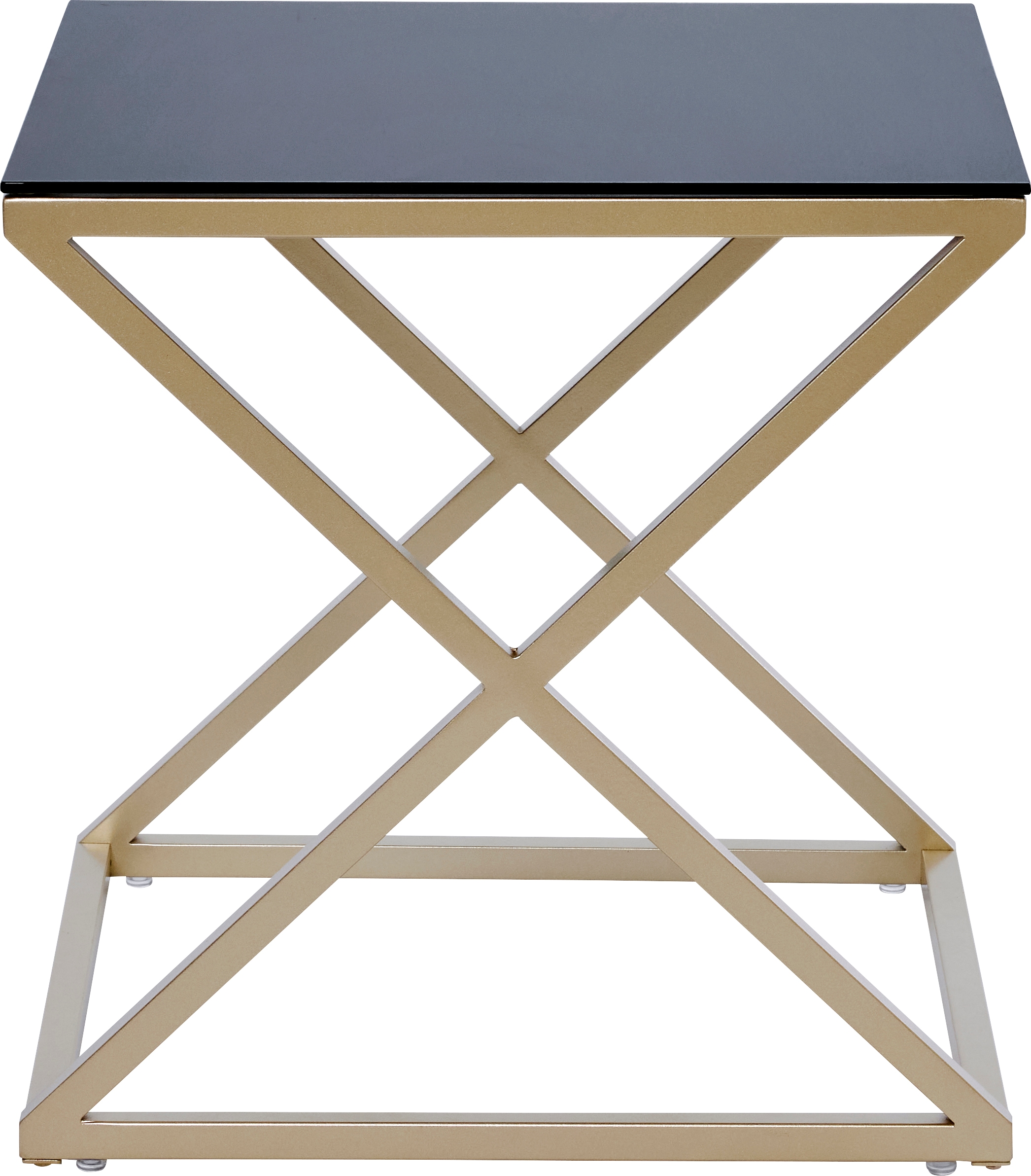 Jahnke Beistelltisch »XTRA BY SIDE« 1 Stk. tlg. Nachttisch/Beistelltisch in Gold-Look, aus Sicherheitsglas gefertigt