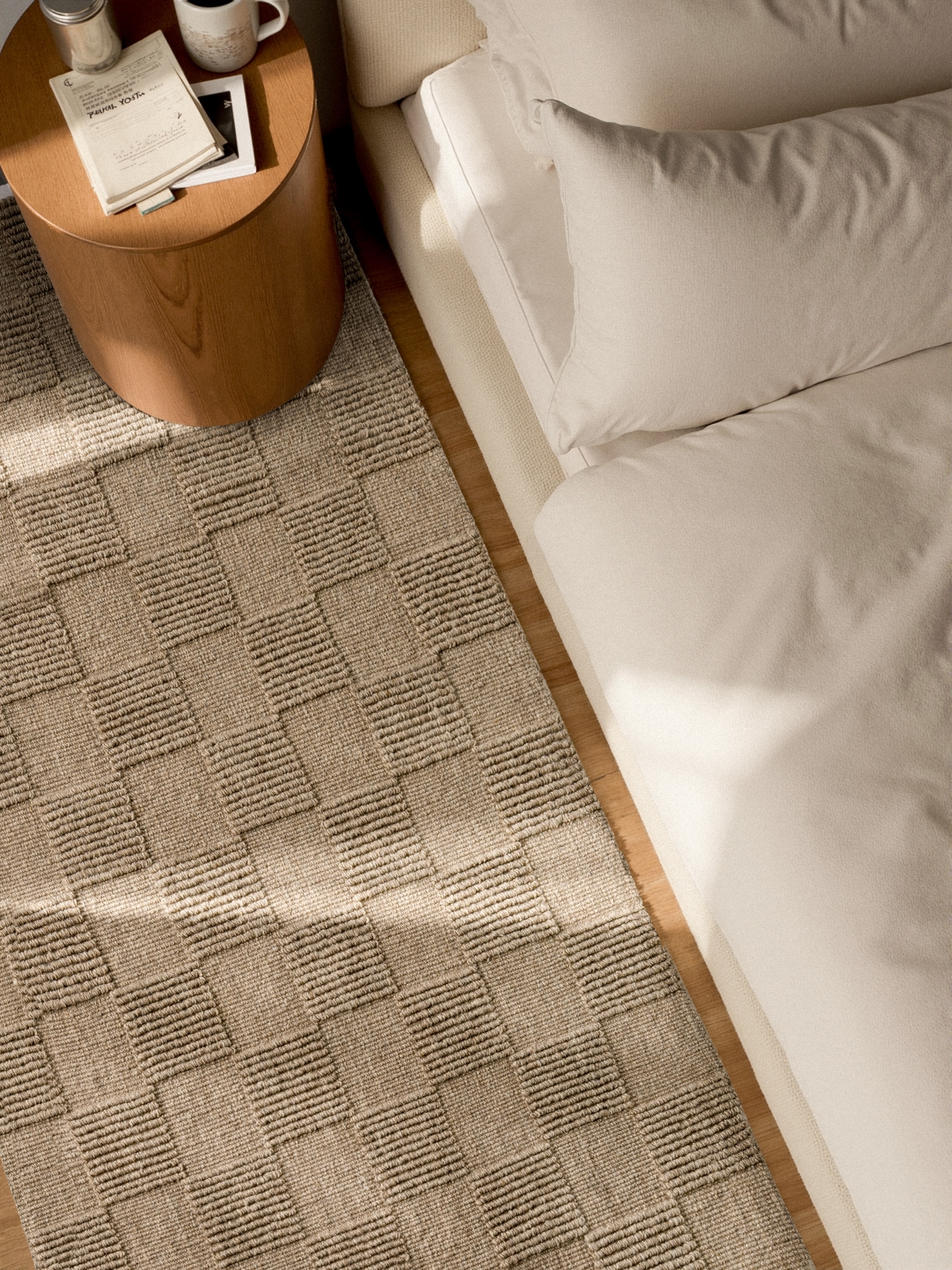 Villeroy & Boch Tapis en laine »Scala« Rectangulaire 10 mm Höhe tissé à la main, laine, à carreaux, naturel, structure 3D, carreaux, salon