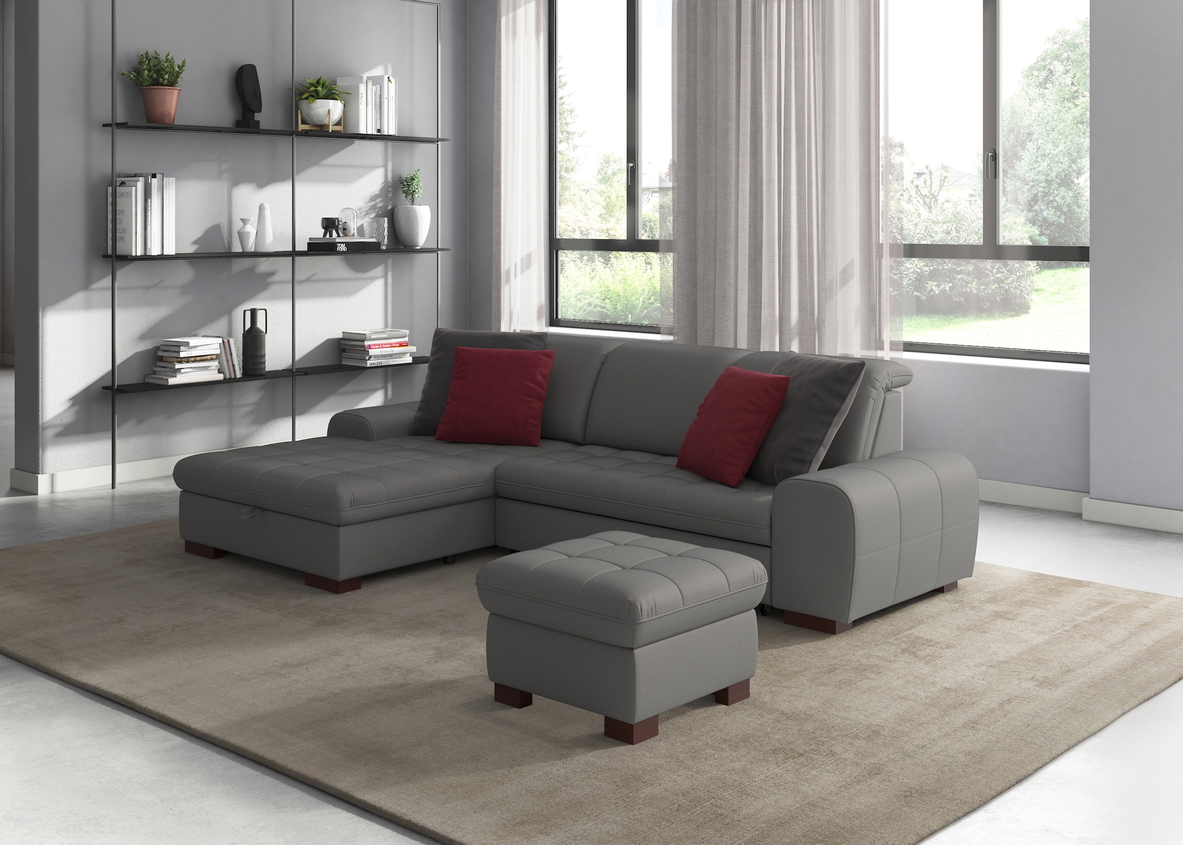sit&more Ecksofa »Luxor L-Form« wahlweise mit Bettfunktion, Bettkasten und Kopfteilverstellung