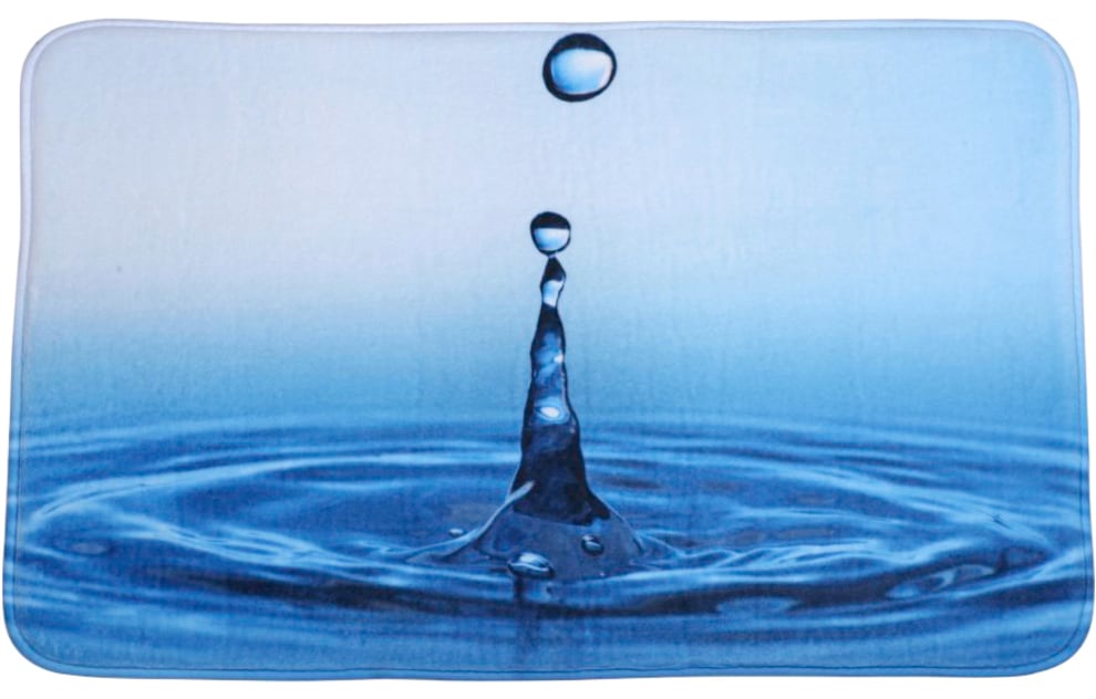 Sanilo Badaccessoire-Set »Wassertropfen«, (Komplett-Set, 3 tlg.), bestehend aus WC-Sitz, Badteppich und Waschbeckenstöpsel