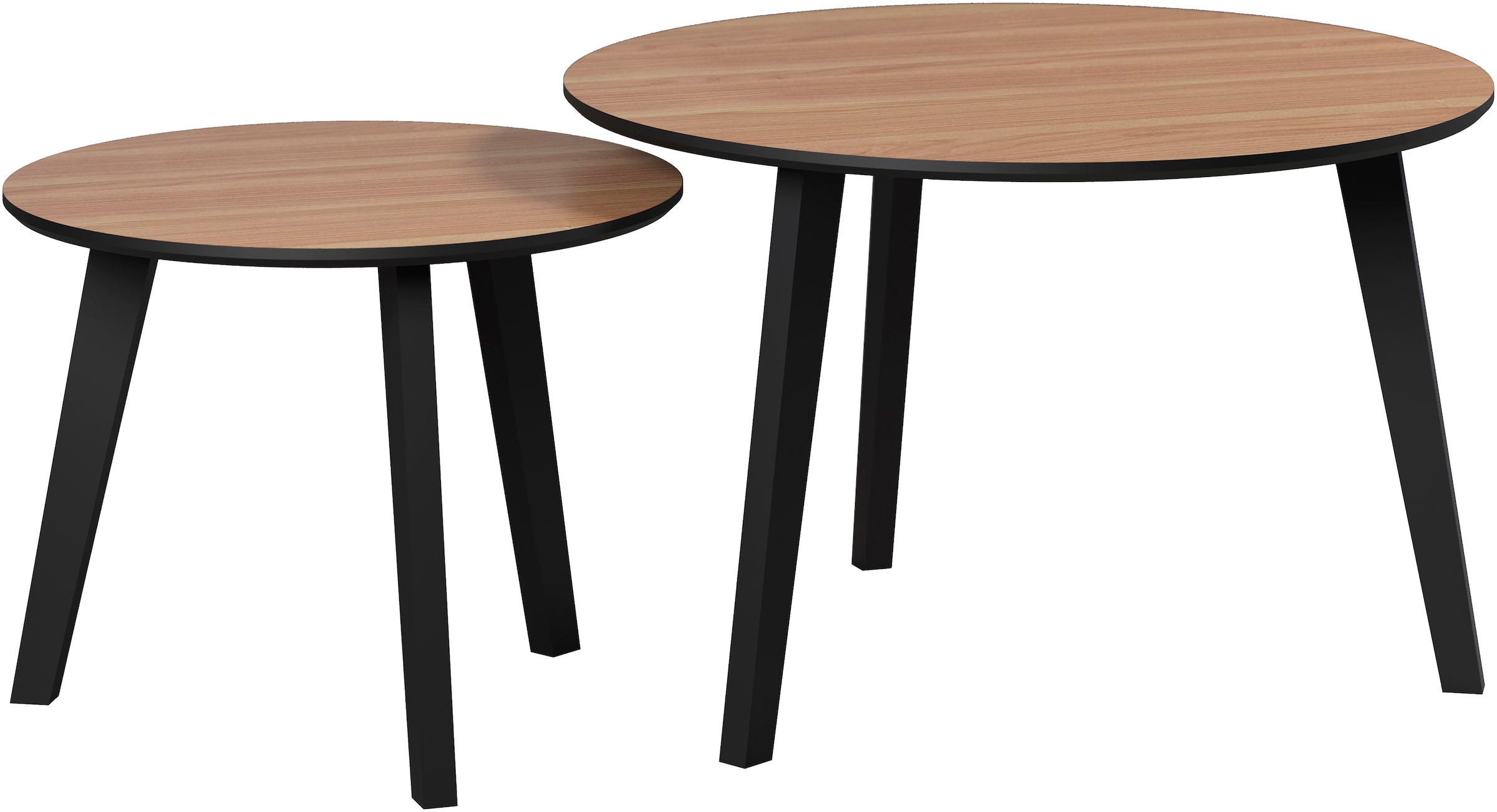 INOSIGN Couchtisch »Ronda«, (Set, 2 St.), Beistelltische mit Massivholzfüssen - Masse (B/T/H) 50-70/39-45/50-70 cm