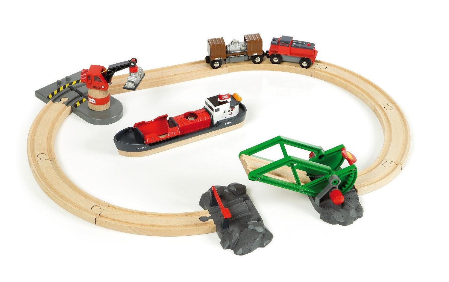 Image of BRIO Spielzeugeisenbahn-Erweiterung "BRIO WORLD Container Hafen Set"
