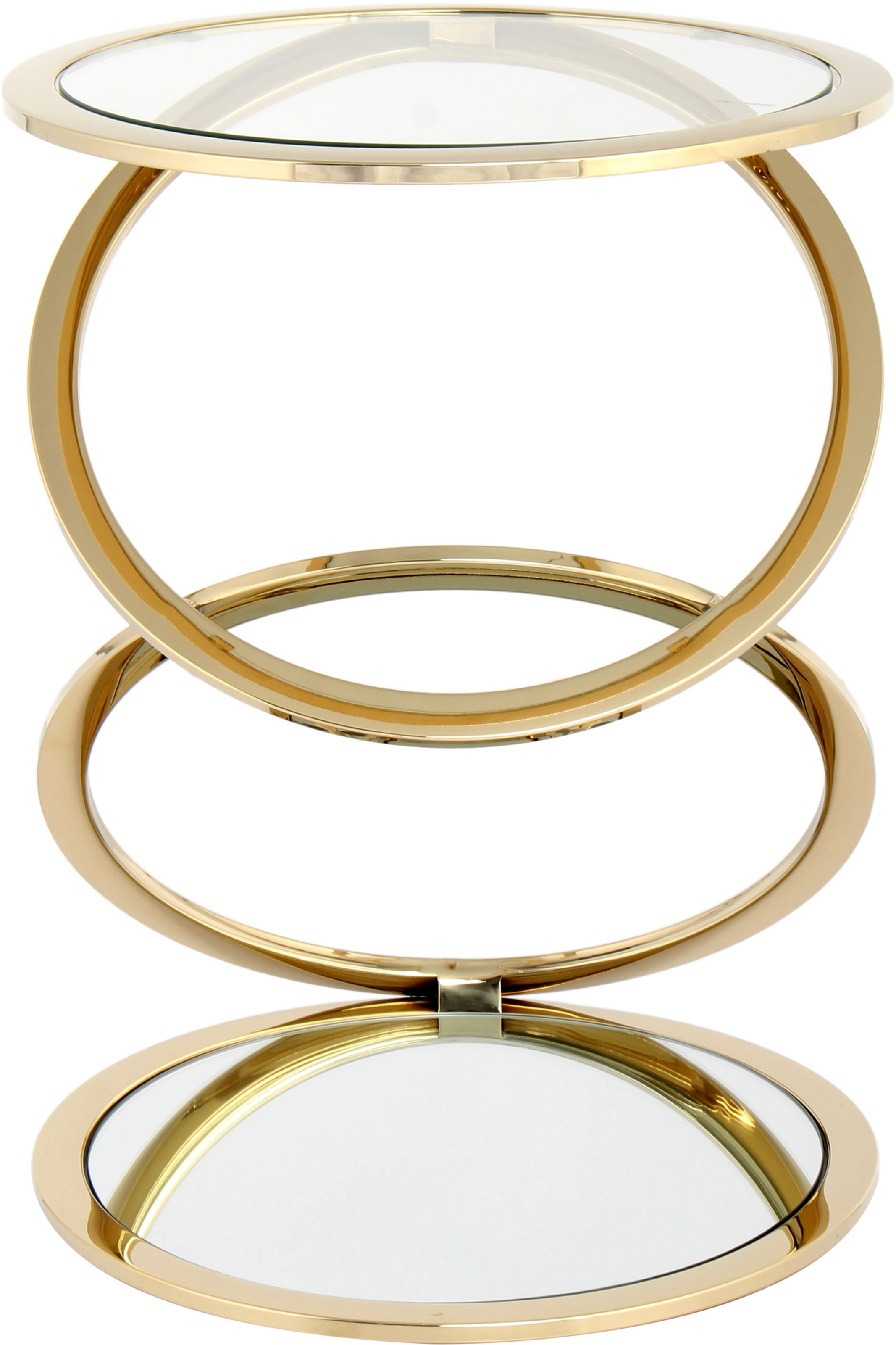 Kayoom Beistelltisch »Spiral 525,Beistelltisch in edlem Design, Glas-Tischplatte«, (1 St.), Extravagante Spiralform, Glamour-Effekt mit dem Spiegelglas