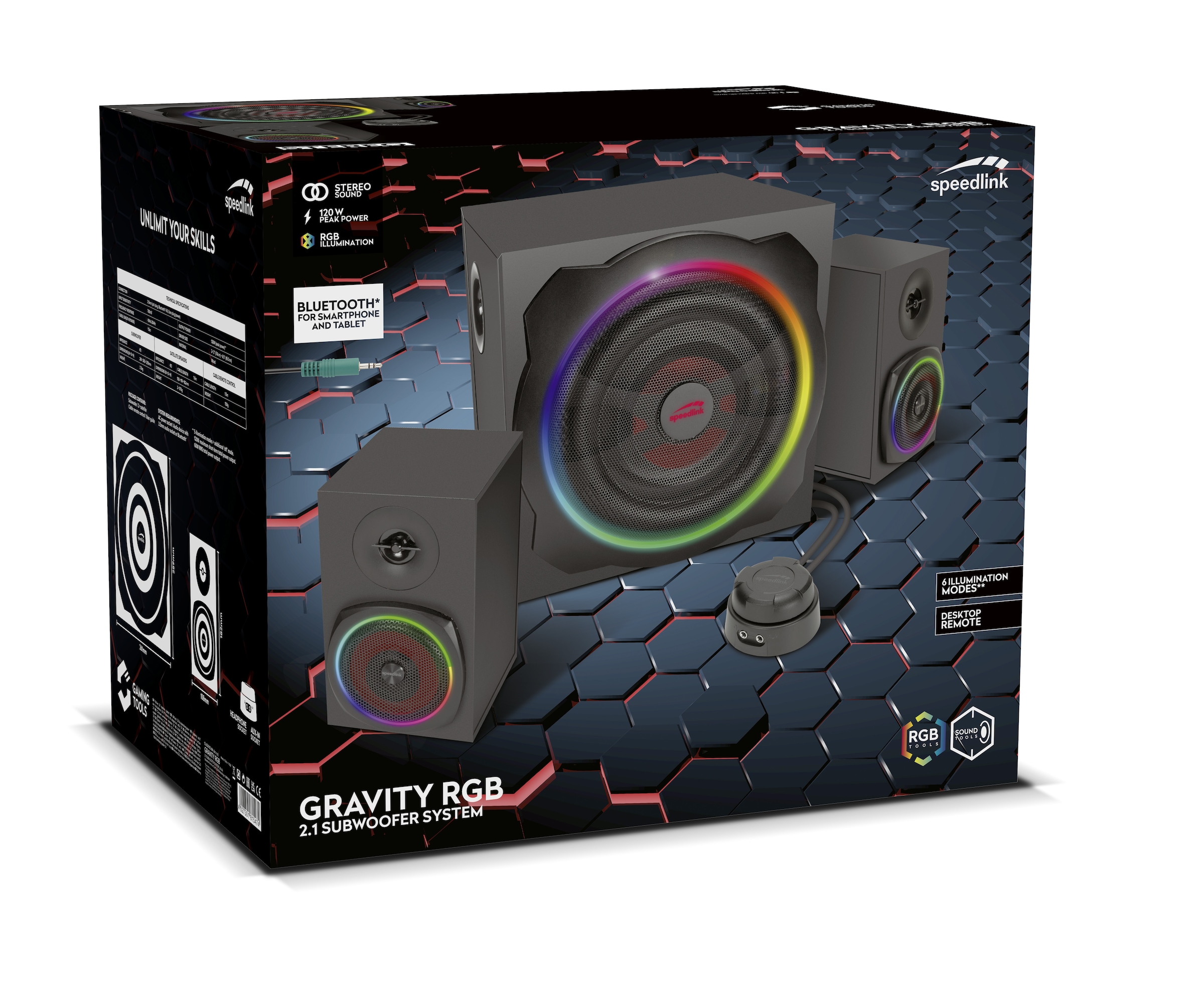 Speedlink 2.1 Soundsystem »GRAVITY RGB«, Bluetooth