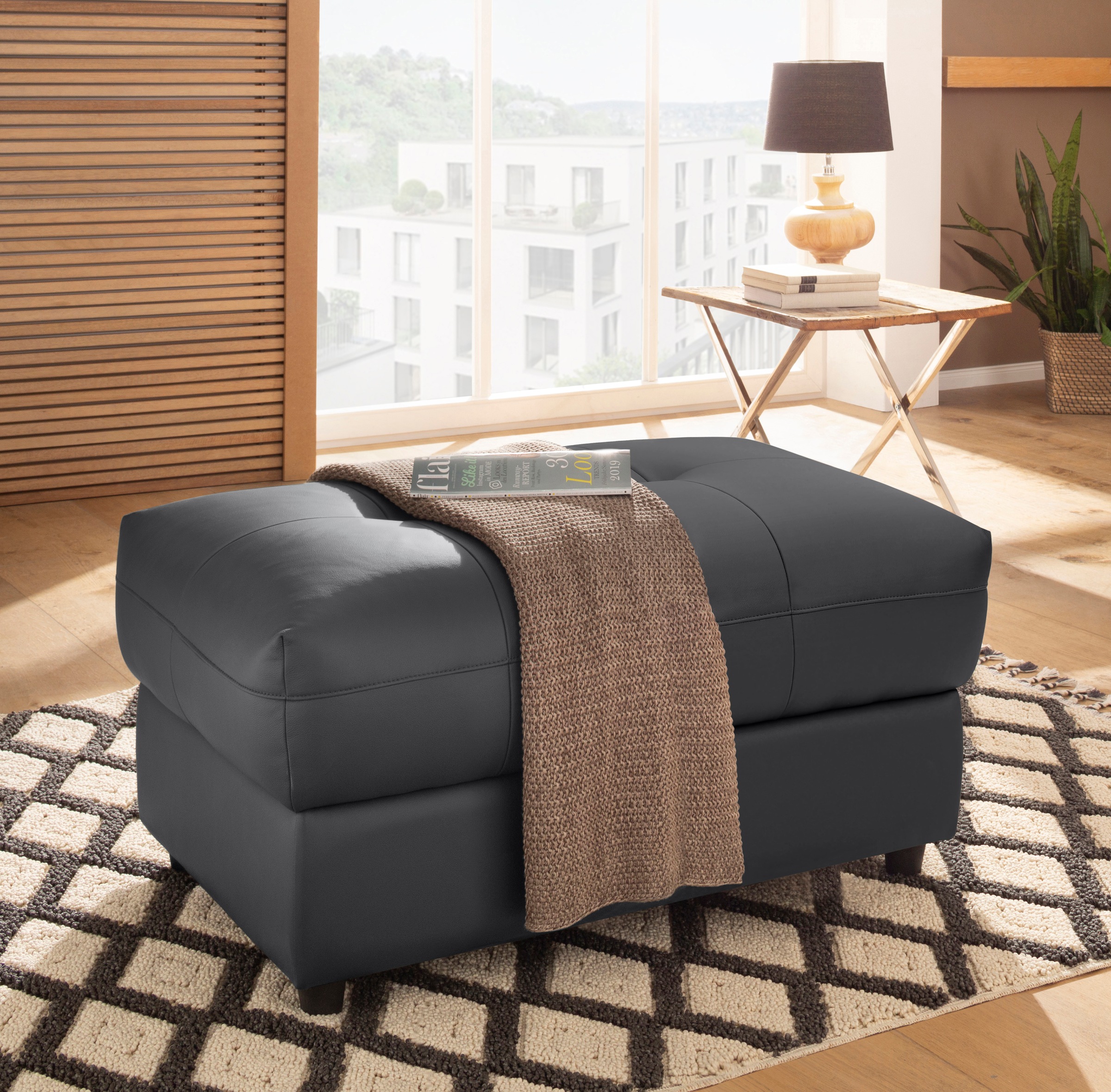 Image of Home affaire Polsterhocker »Binado«, passend zur "Bindao"-Polsterserie, in 3 Bezugsqualitäten bei Ackermann Versand Schweiz