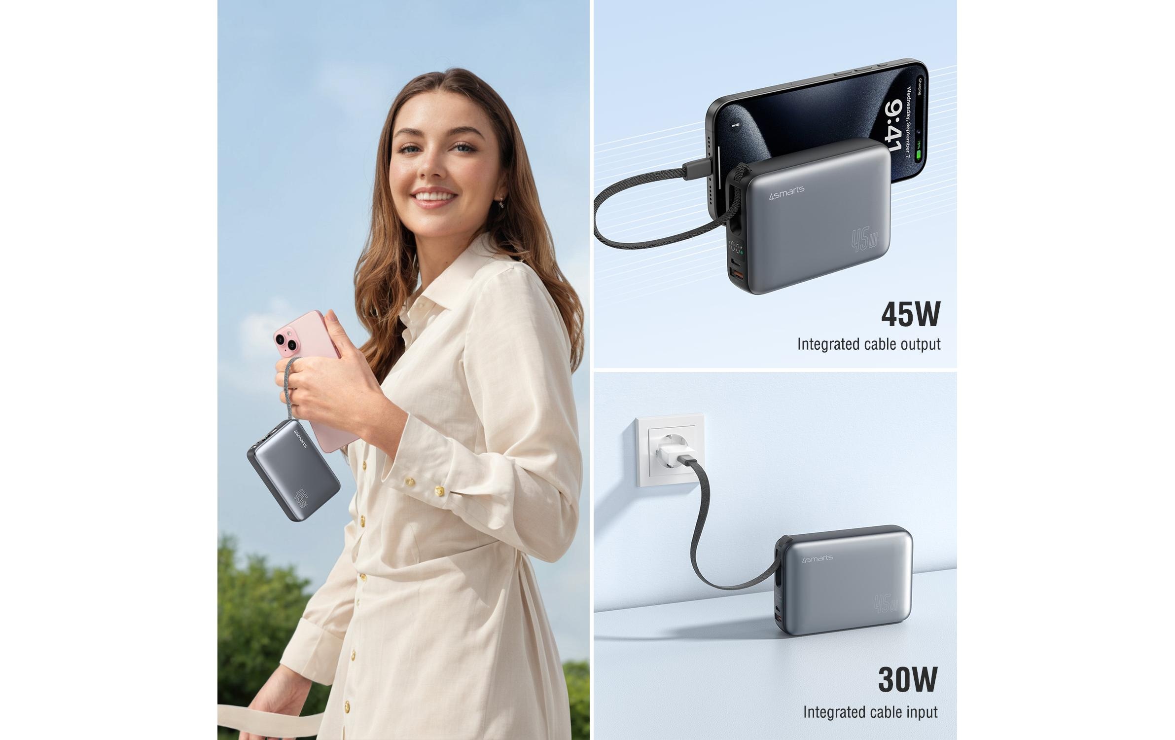 4smarts Powerbank »Enterprise Compact 20000 mAh, spacegrau«