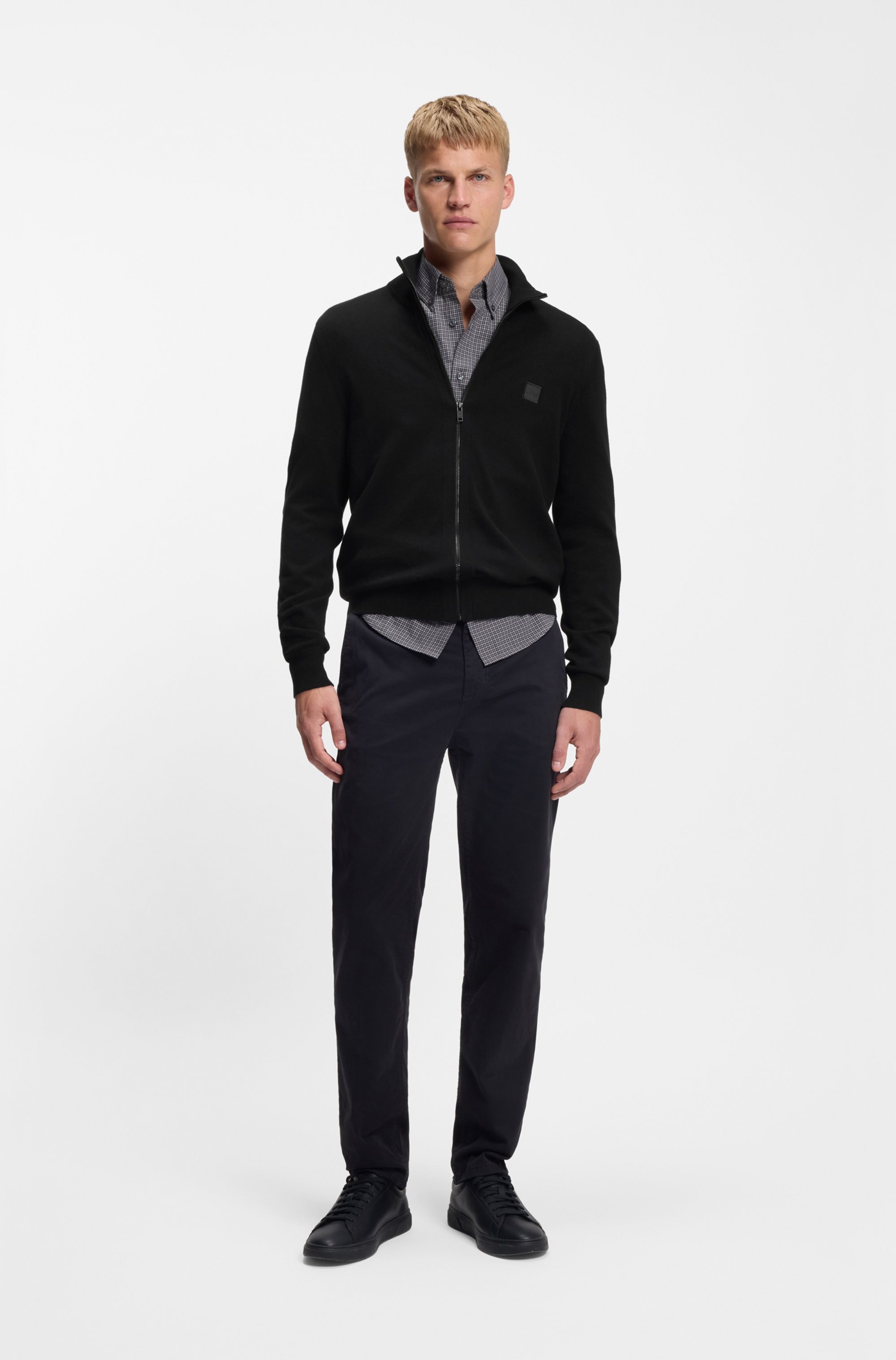 BOSS ORANGE Veste en tricot »Kanozip« mit Reissverschluss