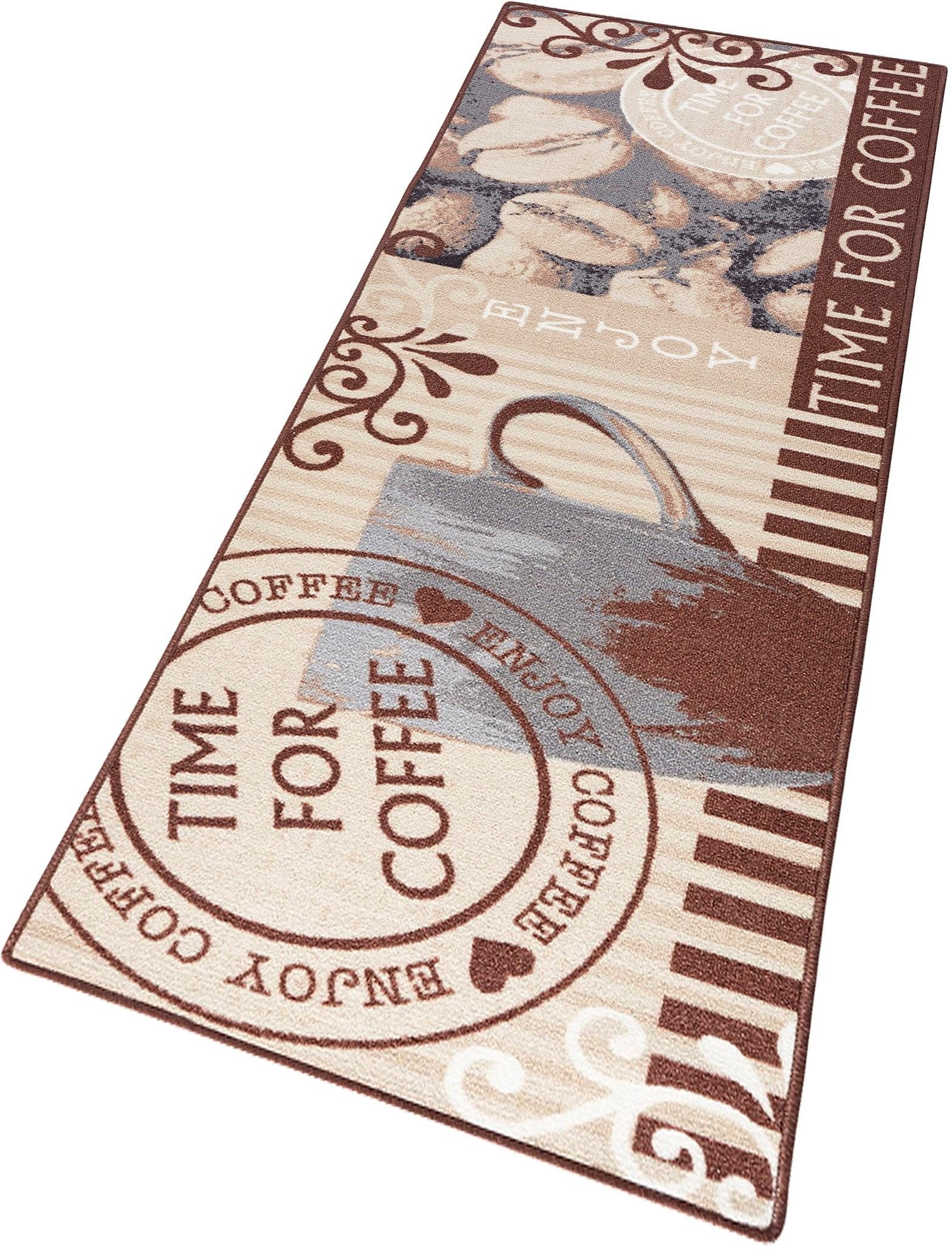 Image of HANSE Home Küchenläufer »Time for Coffee«, rechteckig, 8 mm Höhe, Kurzflor, rutschhemmend, Teppich-Läufer, Gekettelt, Kaffee Design, Strapazierfähig, Pflegeleicht, Küche, Schriftzug, Kaffee bei Ackermann Versand Schweiz