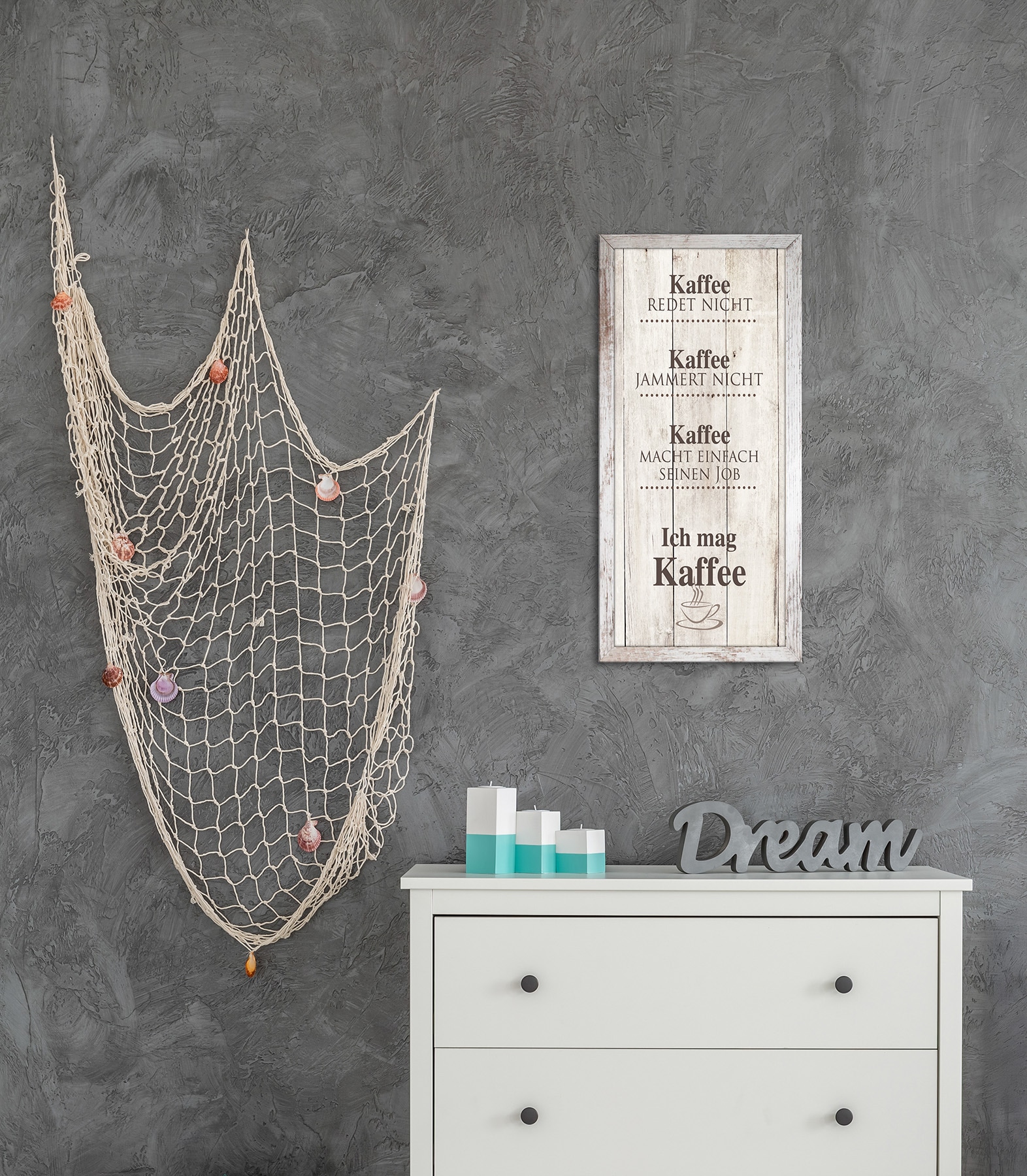 Bönninghoff Bild mit Rahmen »Wandbild gerahmt KAFFEE 23x49 cm – Wanddeko modern« Kaffee | Kaffee Bilder | Sprüche & Texte 1 Stk. tlg. mit dekorativem Rahmen