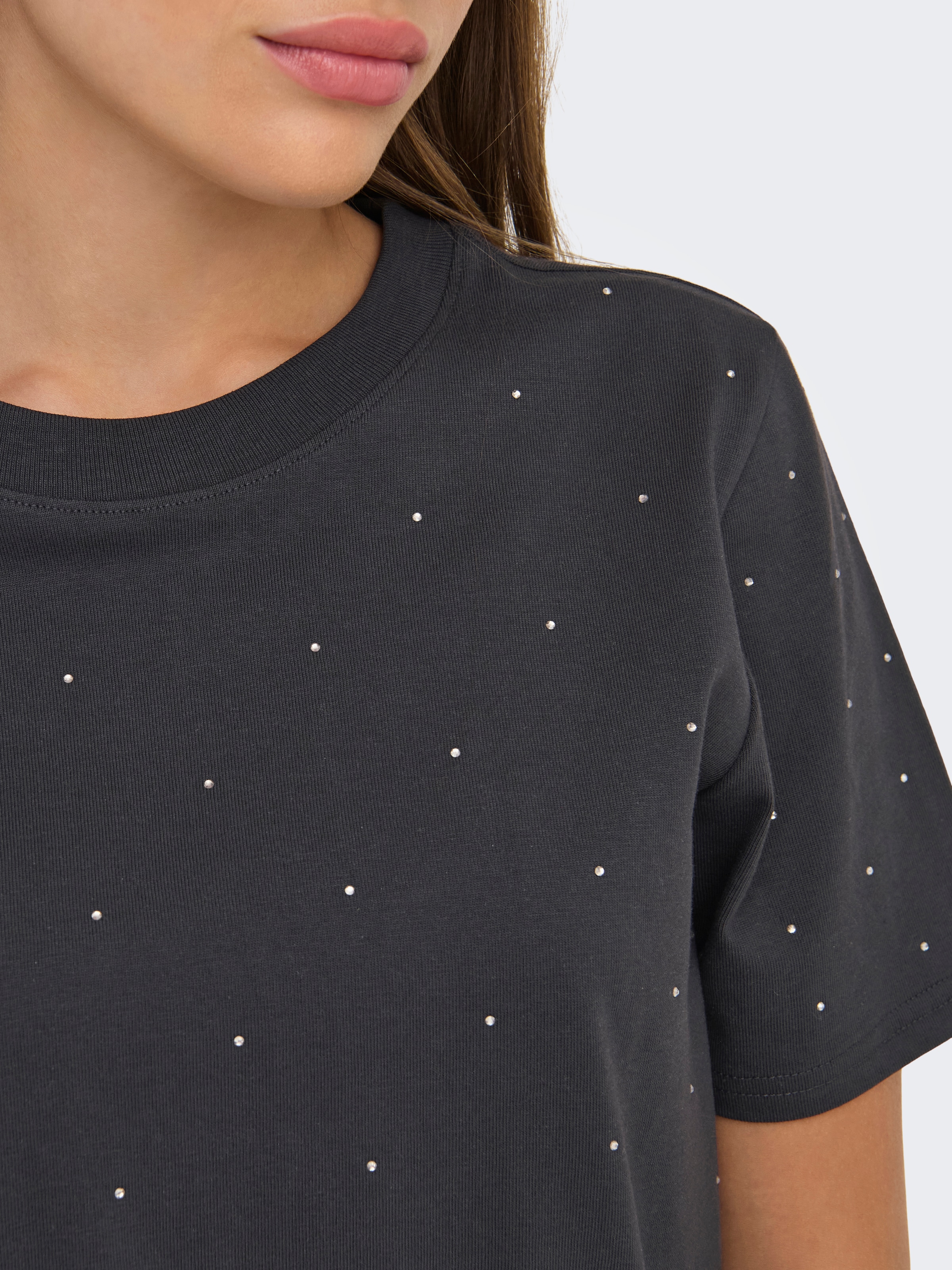 ONLY T-shirt à manches courtes »ONLMONJA S/S STUDS TEE JRS« mit Glitzer-Effekt