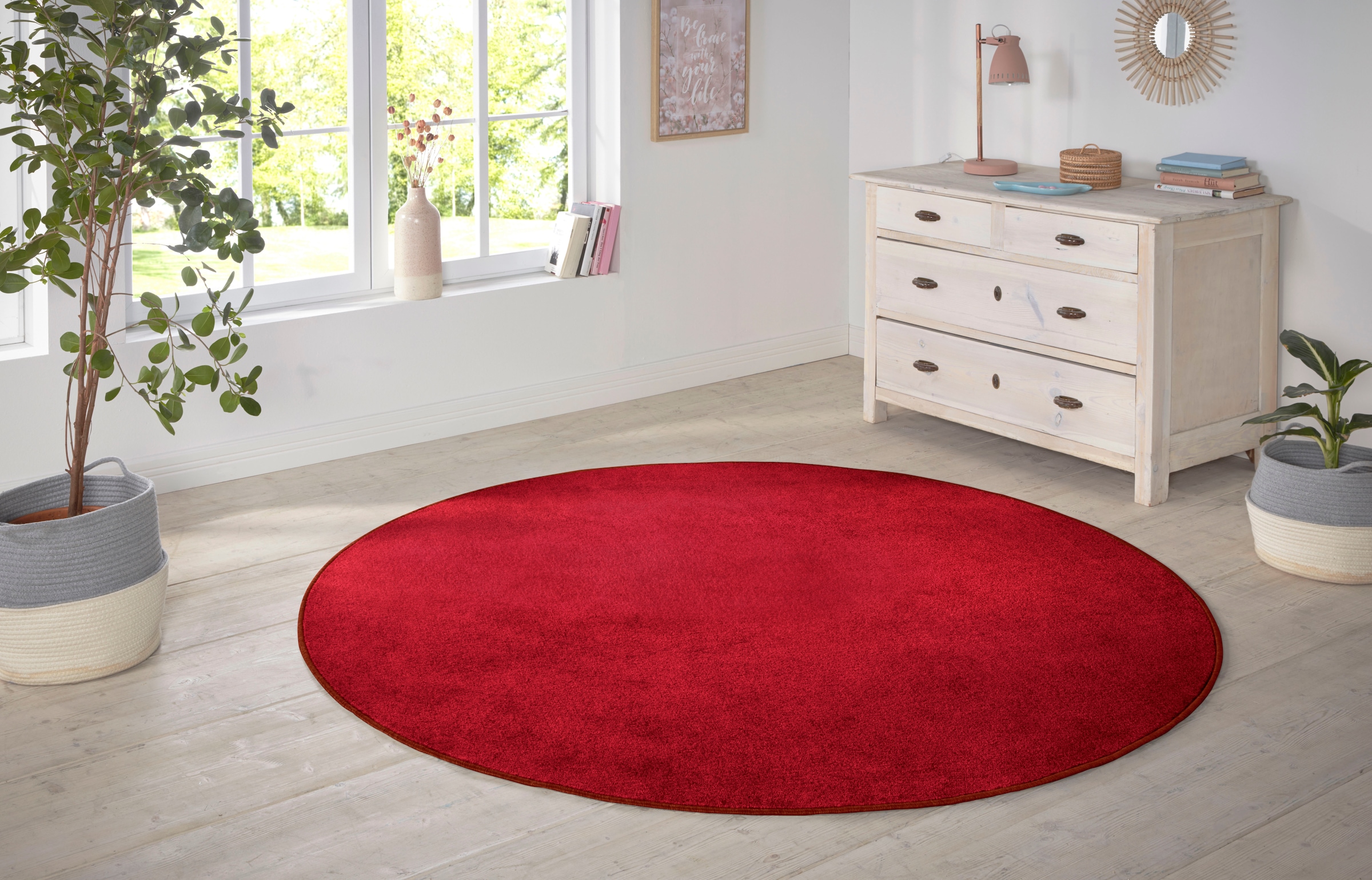 HANSE Home Teppich »Shashi«, rund, Kurzflor, Unifarben, Teppich, Weich, Esszimmer, Kinderzimmer, Flur