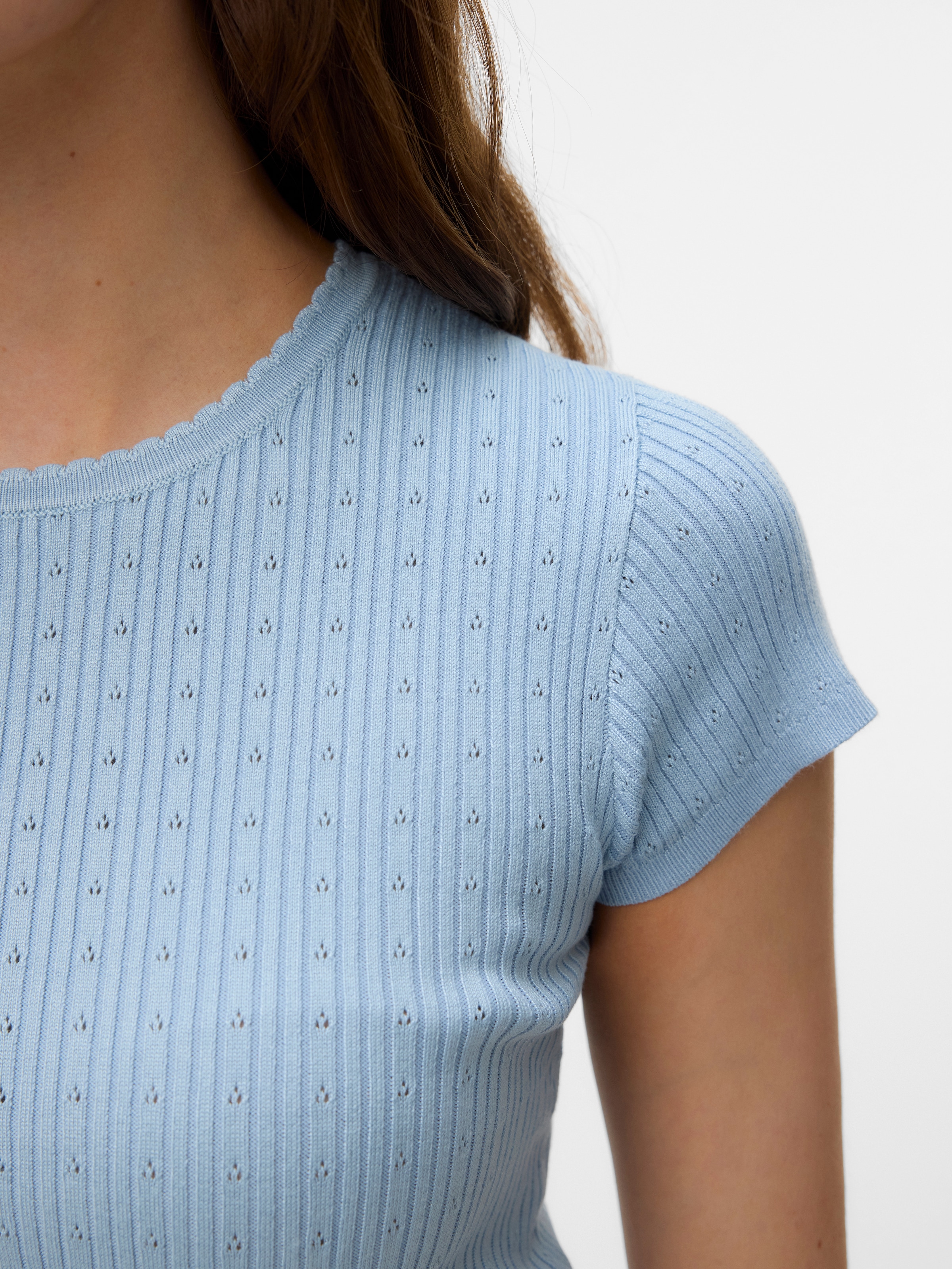 Vero Moda Pull à manches courtes »VMSILJE C/S O-NECK POINTELLE PULL NOOS« Sommerpulli