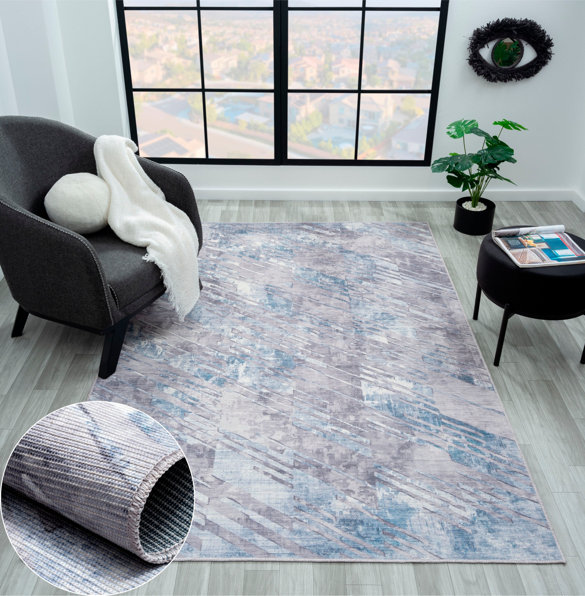 Image of Myflair Möbel & Accessoires Teppich "Remy, LAGERRÄUMUNG" rechteckig 10 mm Höhe bedruckt, modernes Design, In- & Outdoor geeignet, waschbar