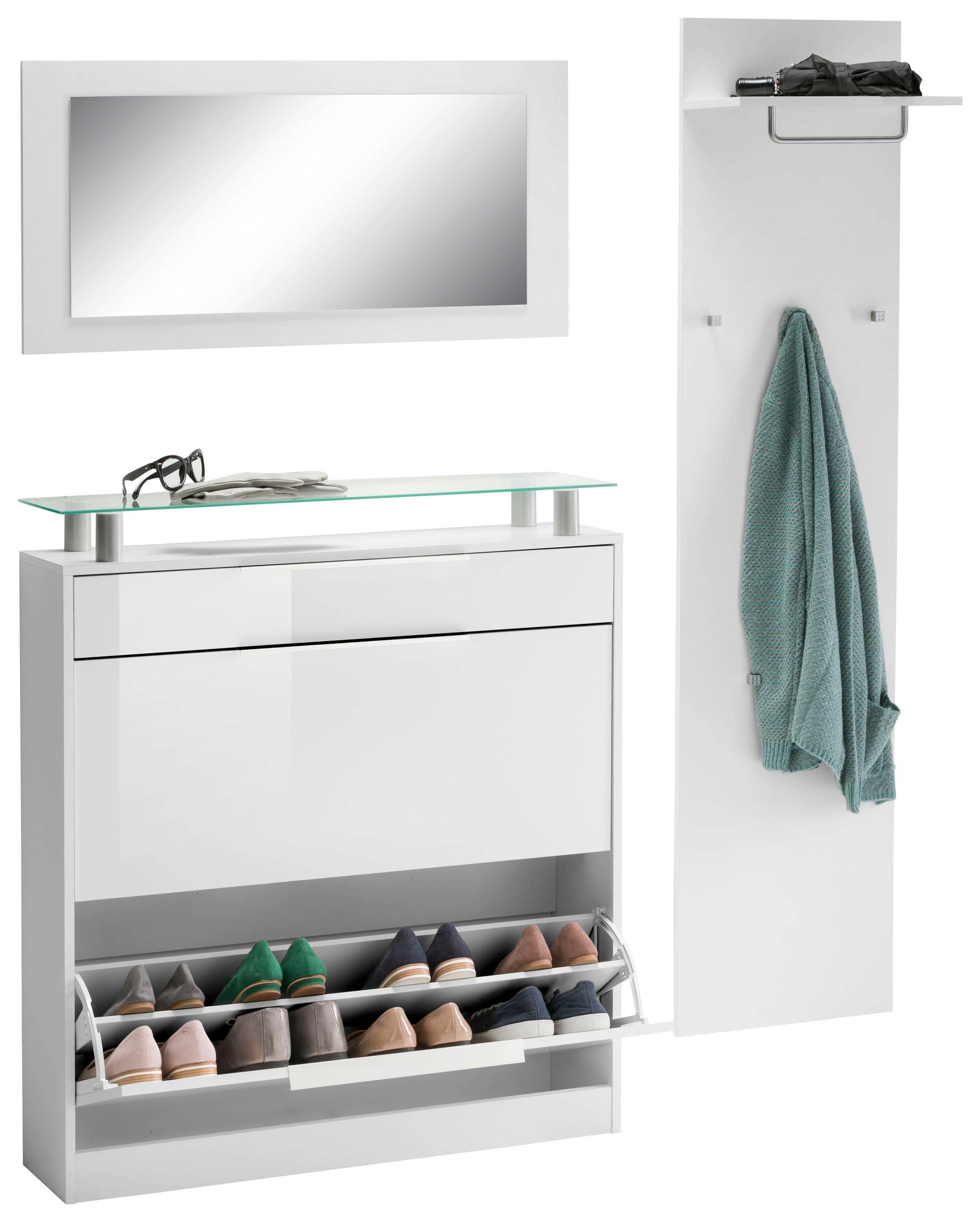 Image of borchardt Möbel Garderoben-Set »Olivia«, (Set, 3 St.), (3-tlg.), stehender Schuhschrank bei Ackermann Versand Schweiz