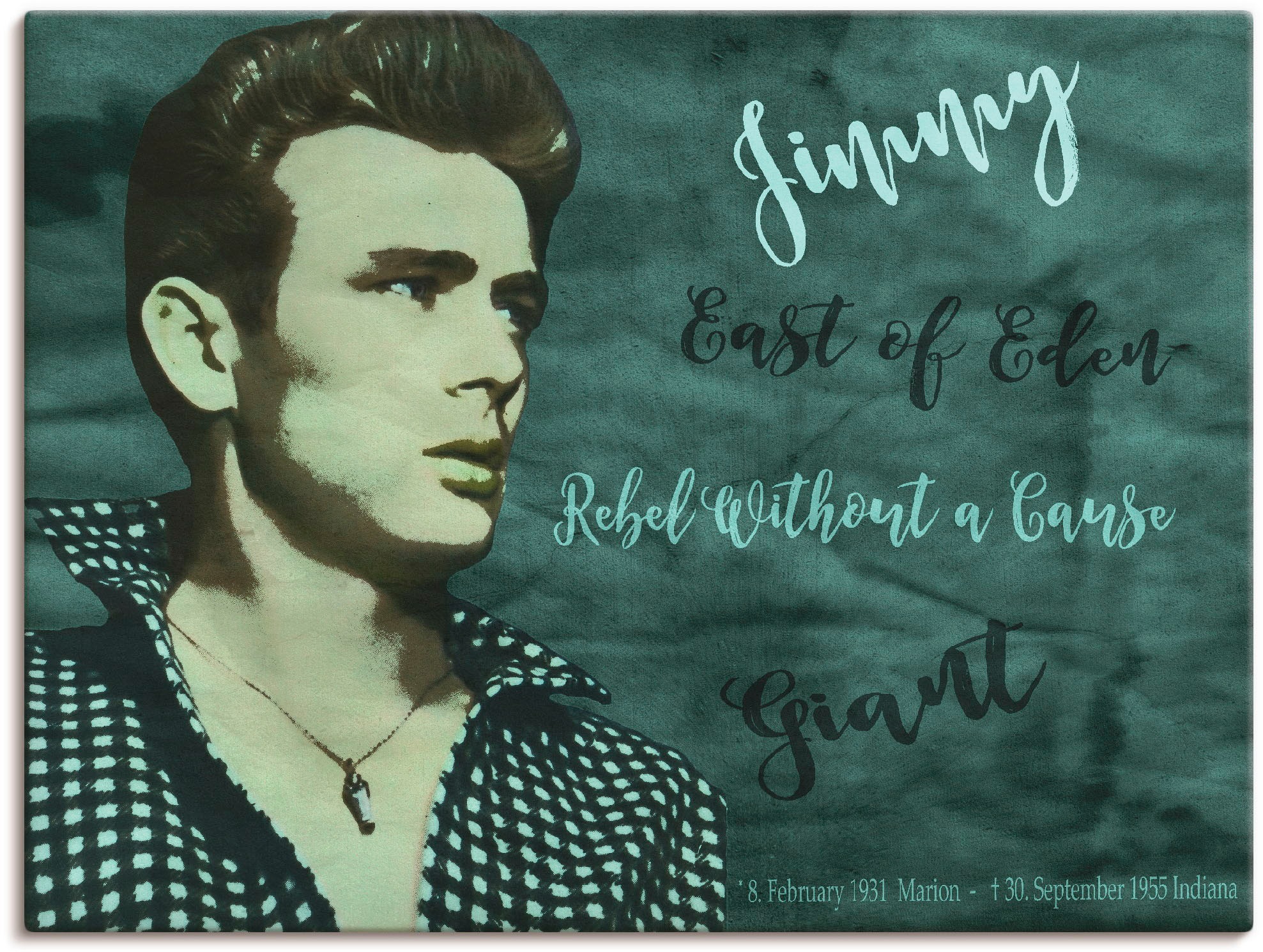 Image of Artland Wandbild »Legende James«, Stars, (1 St.), in vielen Grössen & Produktarten - Alubild / Outdoorbild für den Aussenbereich, Leinwandbild, Poster, Wandaufkleber / Wandtattoo auch für Badezimmer geeignet bei Ackermann Versand Schweiz