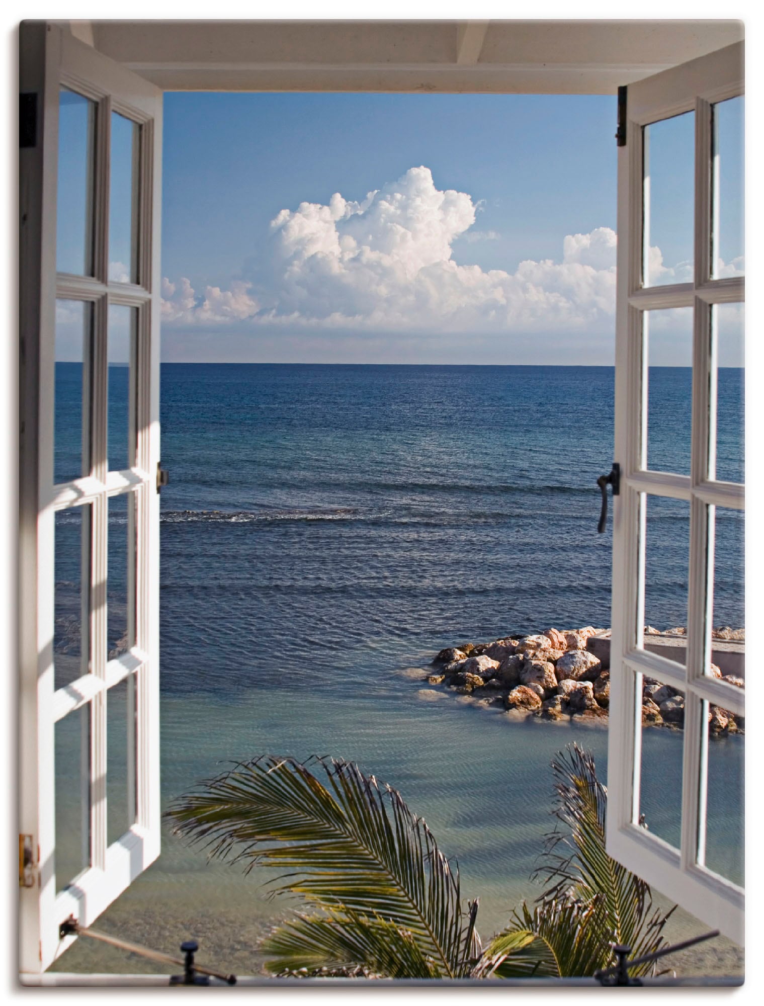 Image of Artland Wandbild "Fenster zum Paradies" Fensterblick 1 Stk. tlg. als Alubild, Leinwandbild, Poster in verschied. Grössen