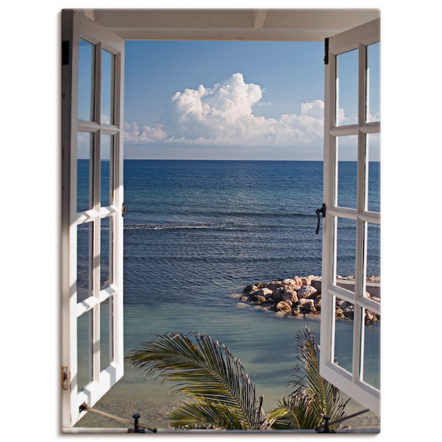 Artland Wandbild »Fenster zum Paradies«, Fensterblick, (1 St.), als  Alubild, Leinwandbild, Wandaufkleber oder Poster in versch. Grössen jetzt  kaufen