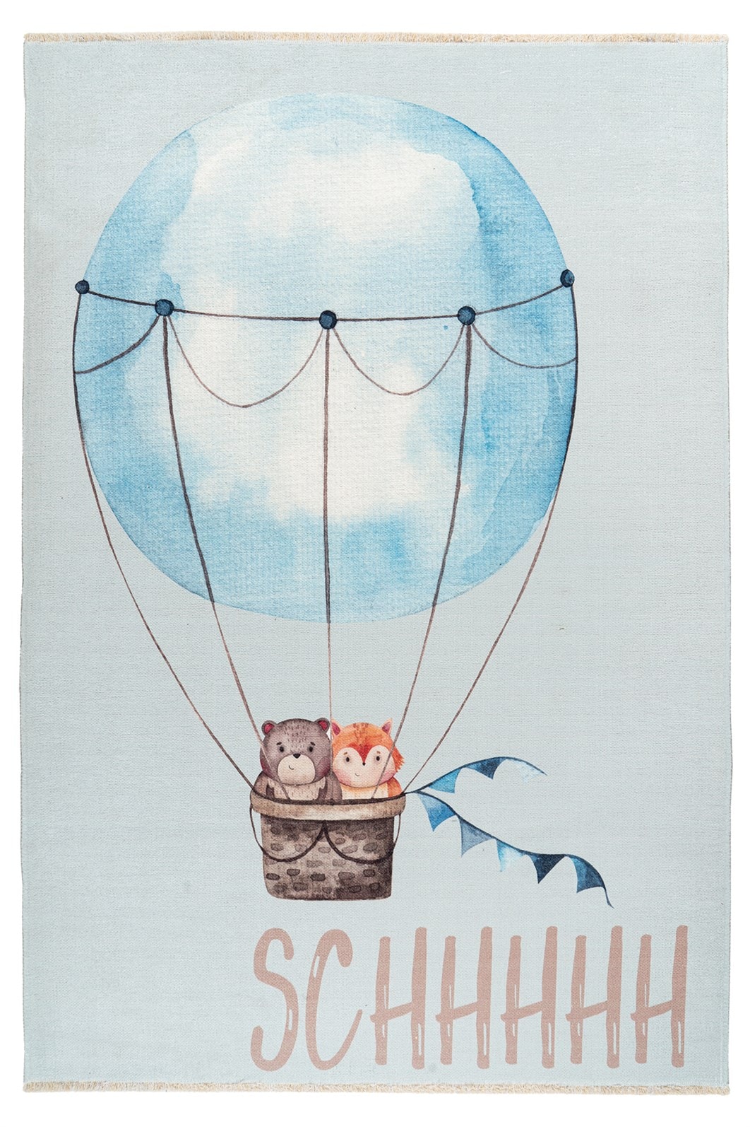 Image of Kayoom Kinderteppich "Joanna 611" rechteckig 6 mm Höhe Kurzflor, Modernes Muster, Deko, Wolle, Heissluftballon