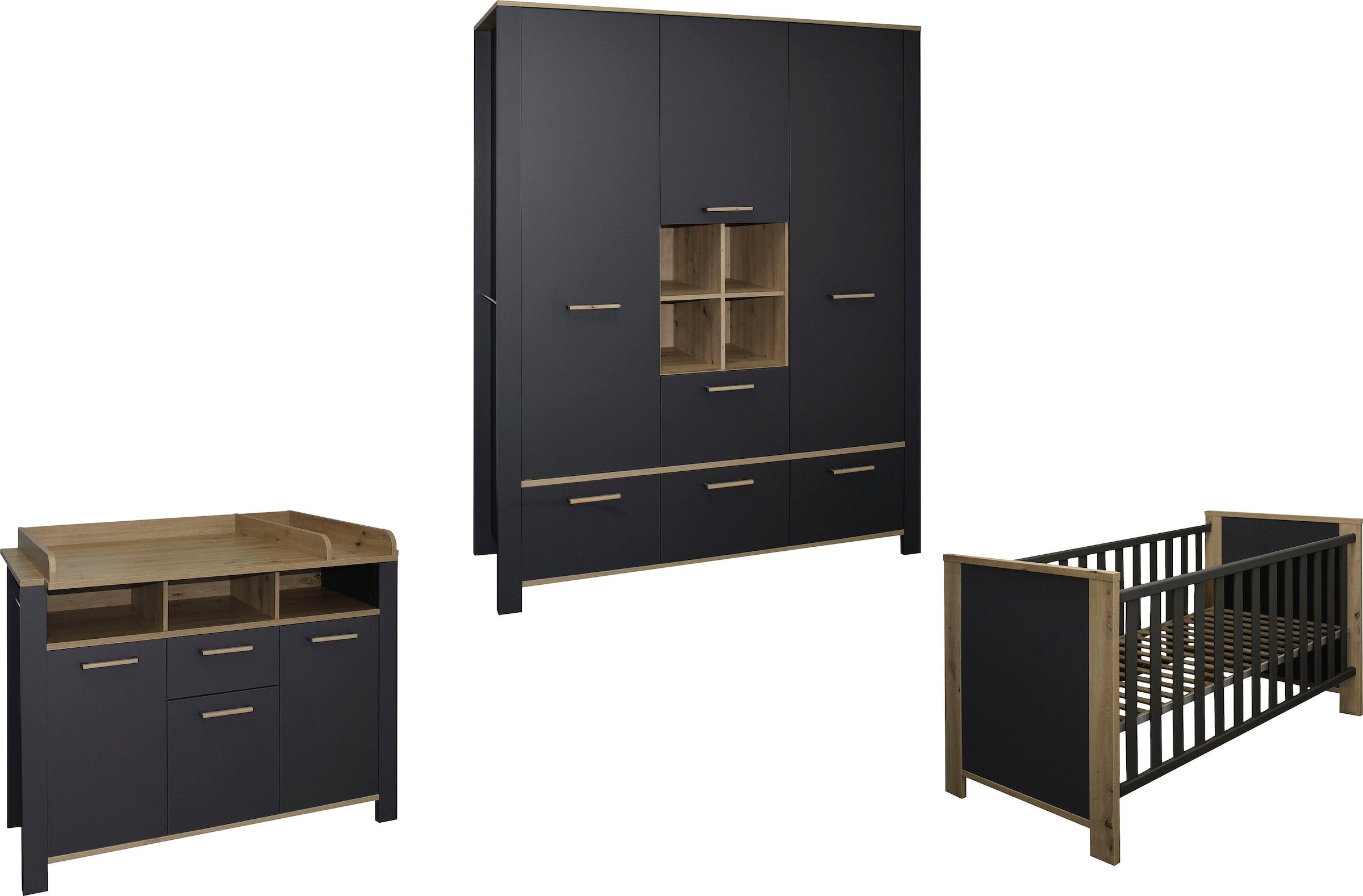 Image of Mäusbacher Babymöbel-Set "Tom" Wiko/Bett/Kleiderschrank, 3 tlg.