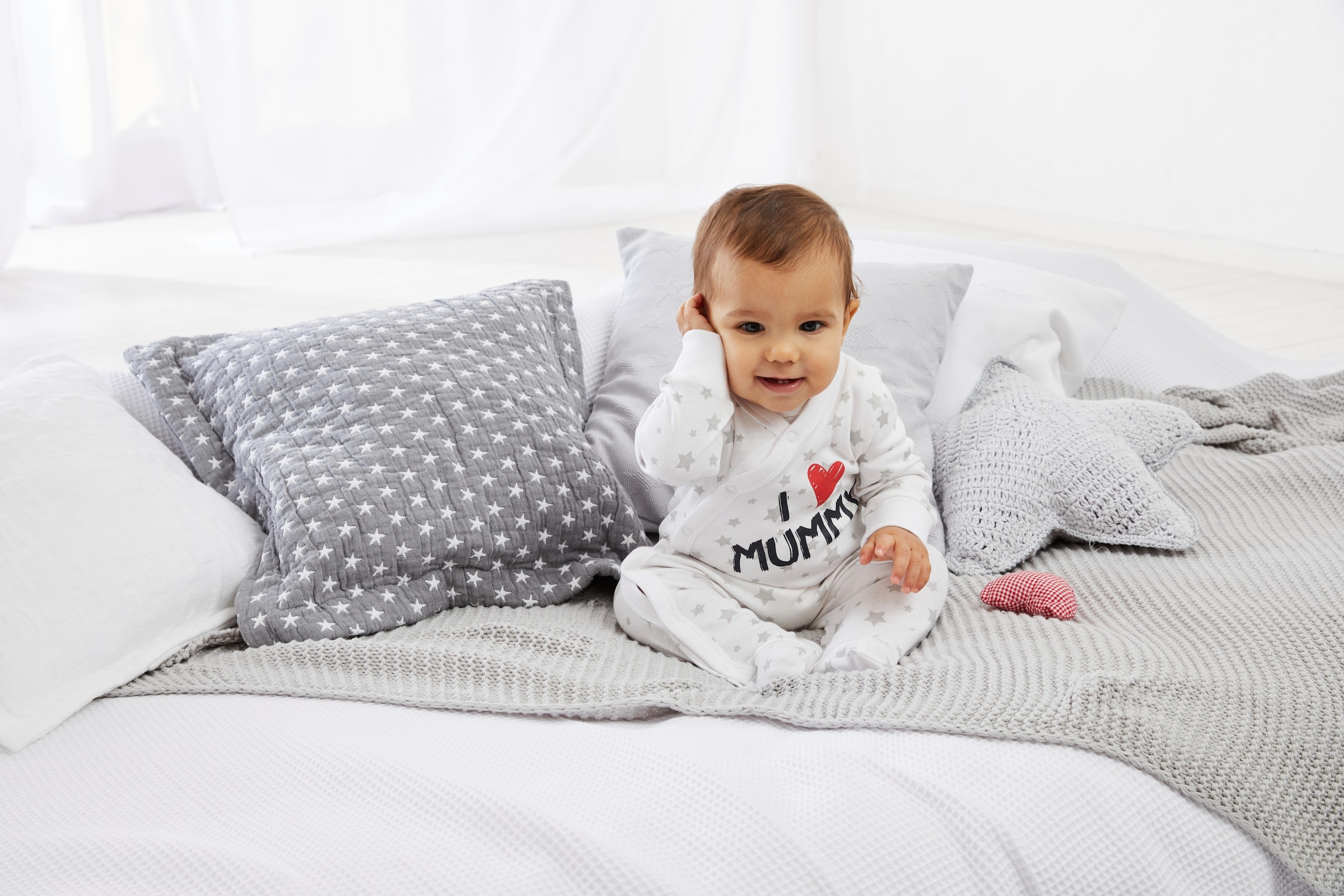 Klitzeklein Schlafoverall »2er Schlafoveralls: I love Mummy / I love Daddy«, (Packung, 2 tlg.), aus Bio-Baumwolle, Baby-Overalls