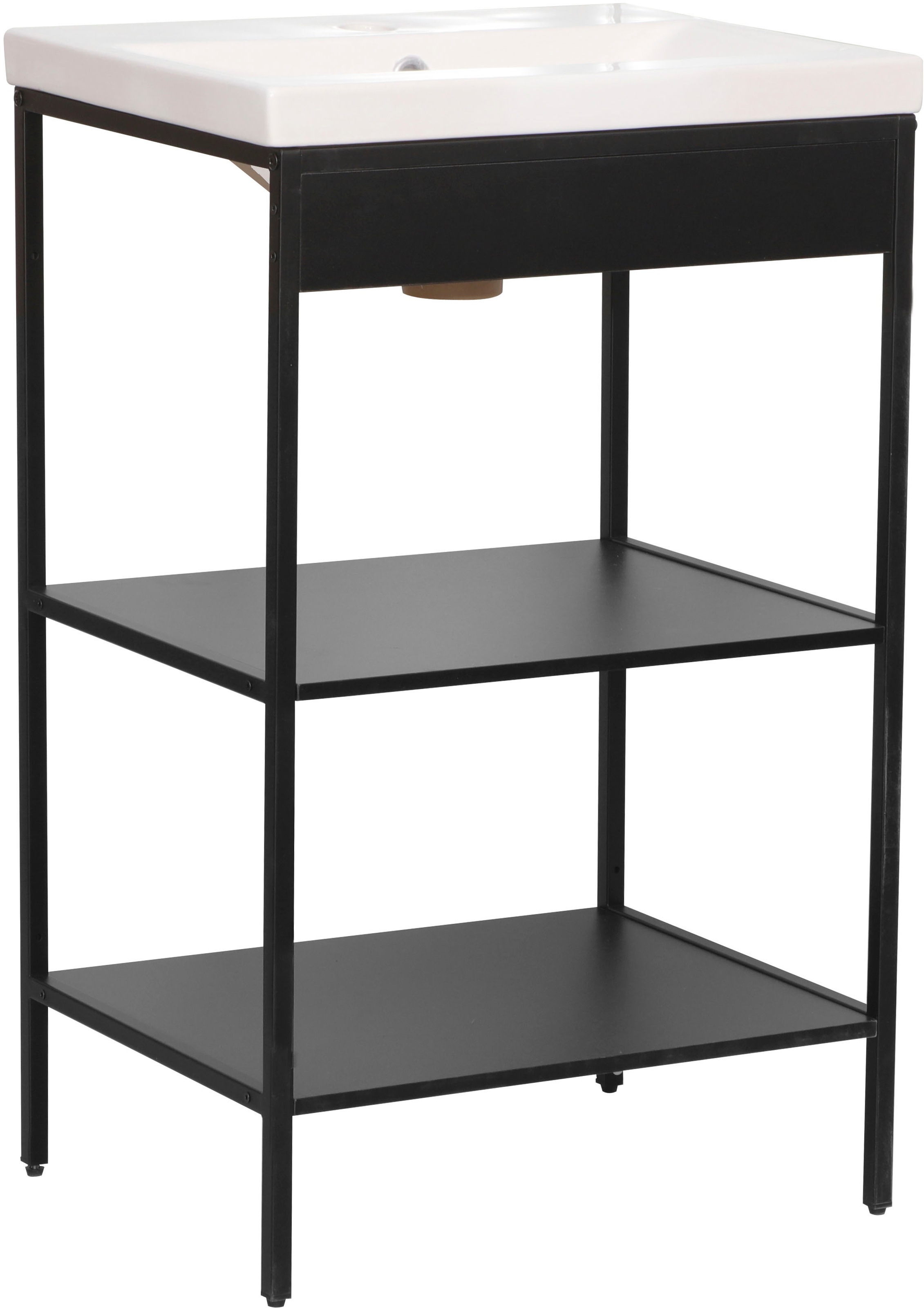 Image of welltime Waschbeckenunterschrank "Lodi" 1 Stk. tlg. Badezimmerregal mit 2 offenen Fächern - (B/T/H) 51/40/80 cm