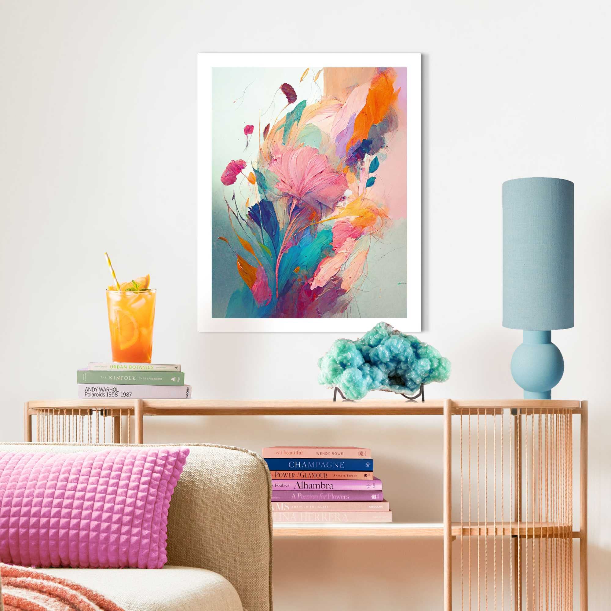 Image of Reinders Bild mit Rahmen "Flower Gift" 1 Stk. tlg. Wohnzimmer - Mehrfarbig - MDF - Abstrakt - 40x50 cm