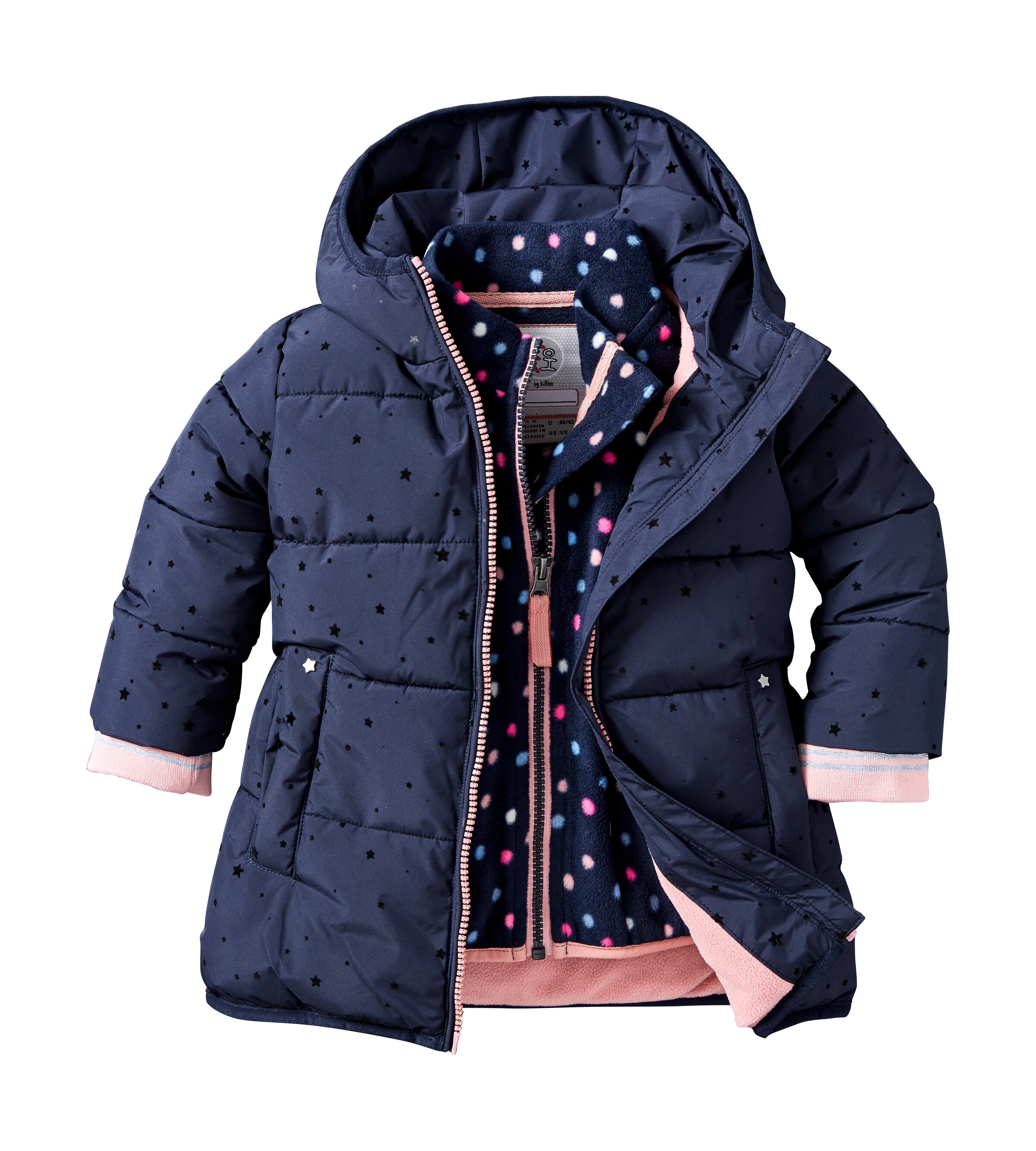 first instinct by killtec Manteau matelassé »FIOW 16 MNS QLTD CT« Steppmantel mit Kapuze, 10.000 mm Wassersäule, reflektierend