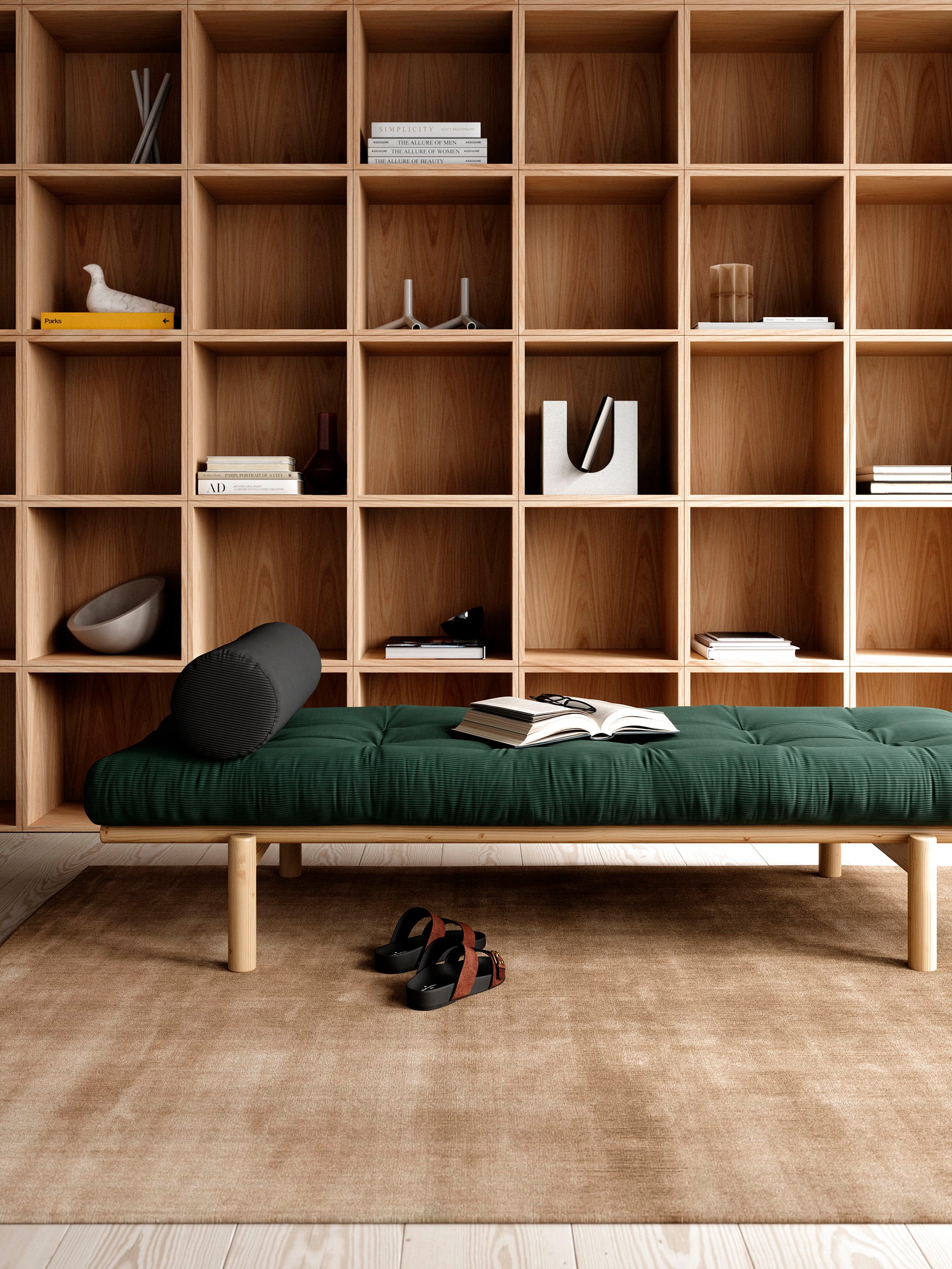 Karup Design Daybed "Next" aus massiven Kiefernholz, inkl. Futonmatratze und Kissen