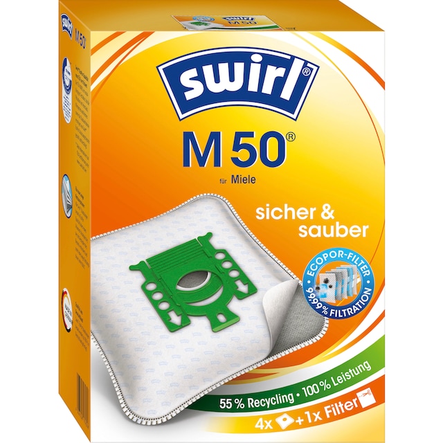 Swirl Staubsaugerbeutel »Swirl® M 50 Staubsaugerbeutel für Miele«,  (Packung), 4er- Pack gleich