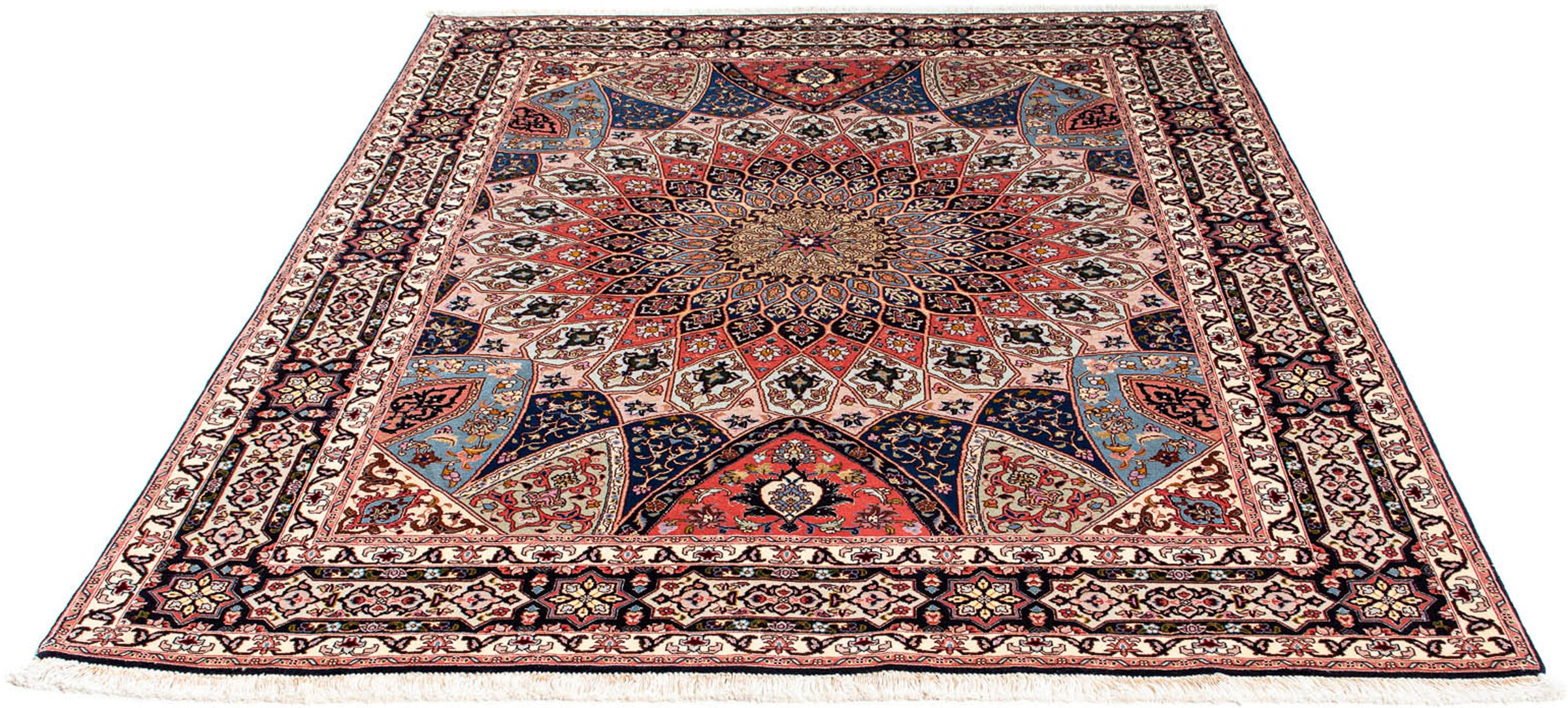 Image of morgenland Orientteppich »Perser - Täbriz - Royal - 190 x 156 cm - hellbraun«, rechteckig, 7 mm Höhe, Wohnzimmer, Handgeknüpft, Einzelstück mit Zertifikat bei Ackermann Versand Schweiz
