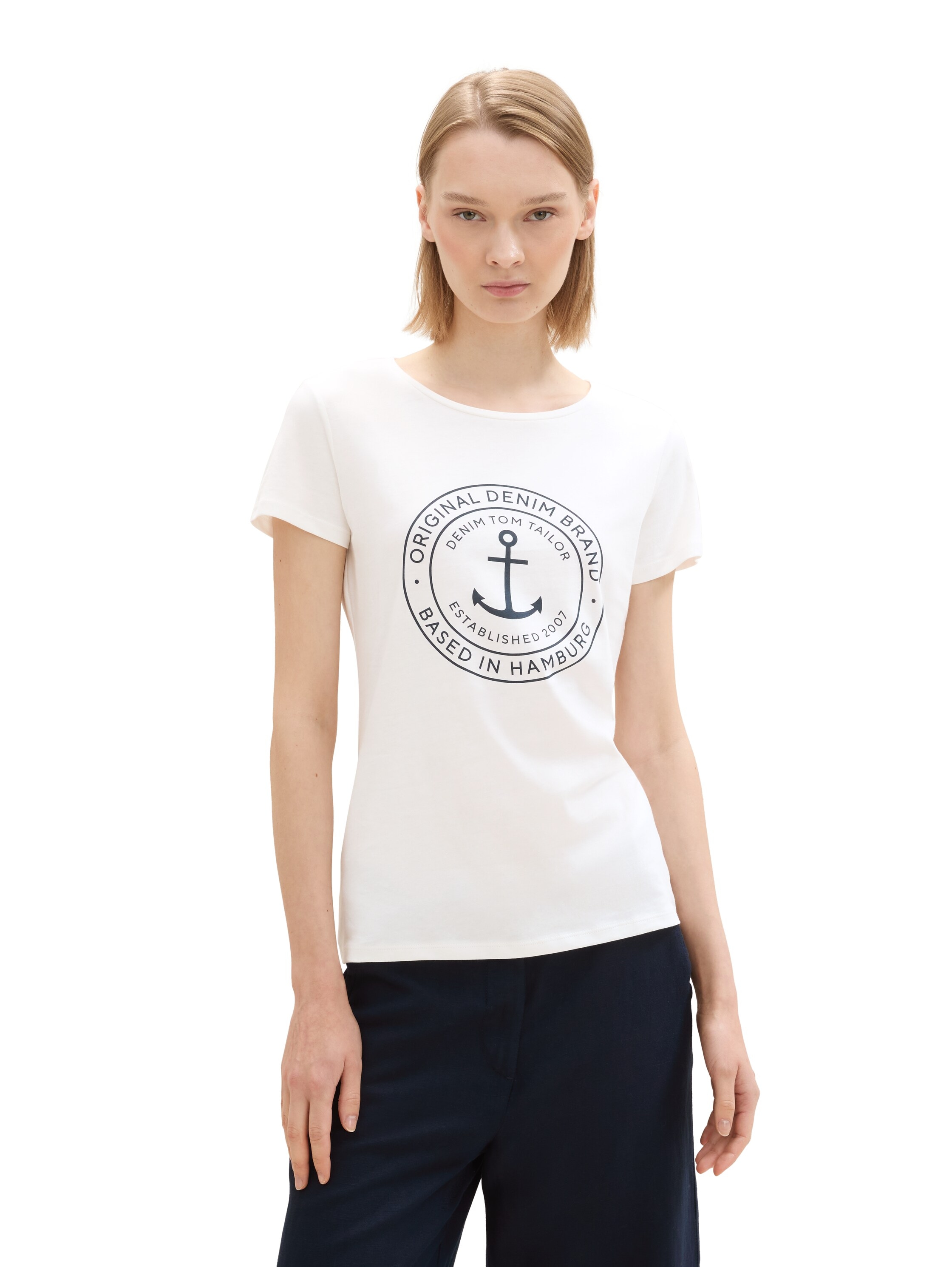 TOM TAILOR Denim T-shirt Packung, 2 cuis tlg. Doppelpack mit Logo-Print