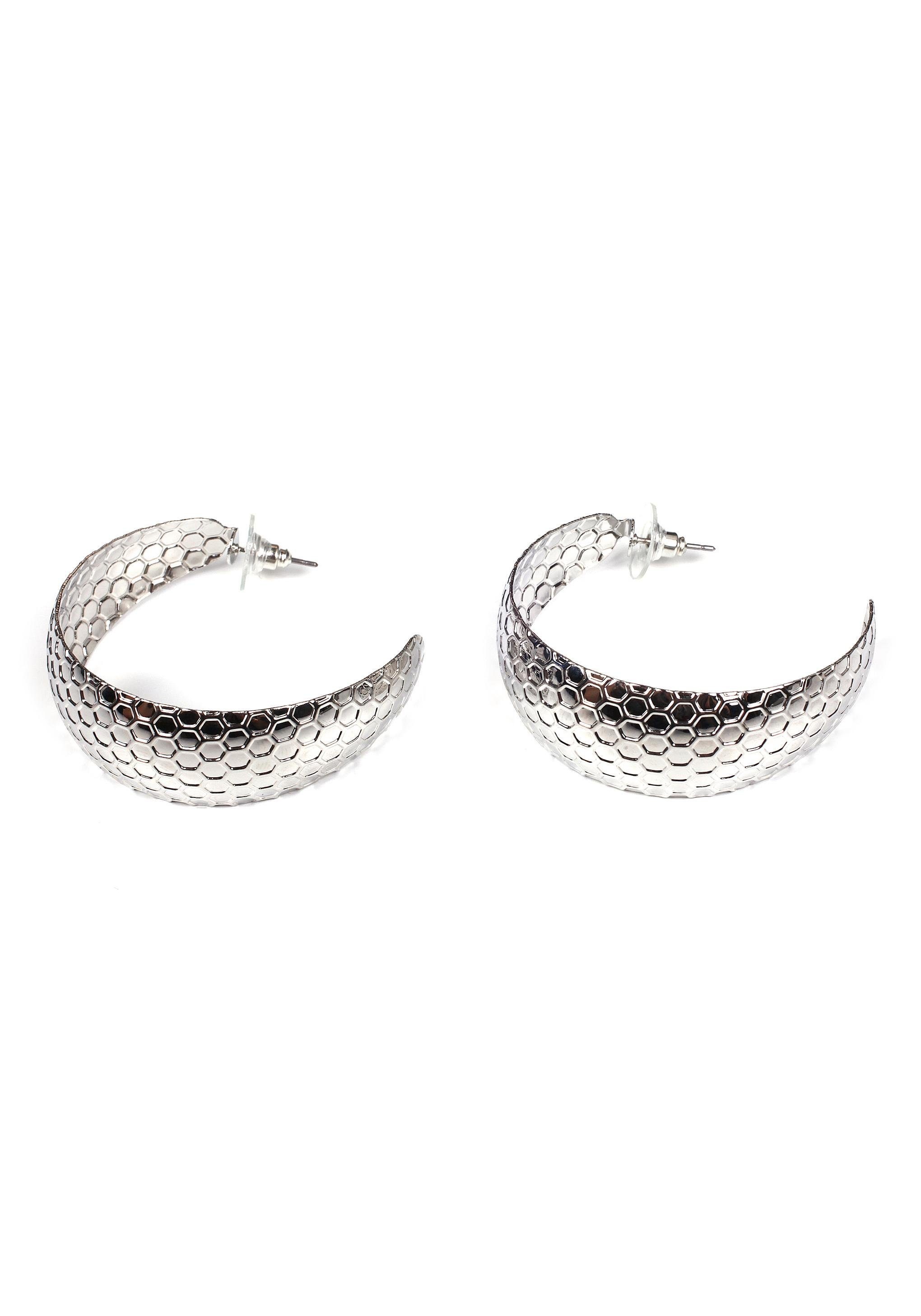 Paar Creolen »mit dezenter Struktur, rhodiniert«