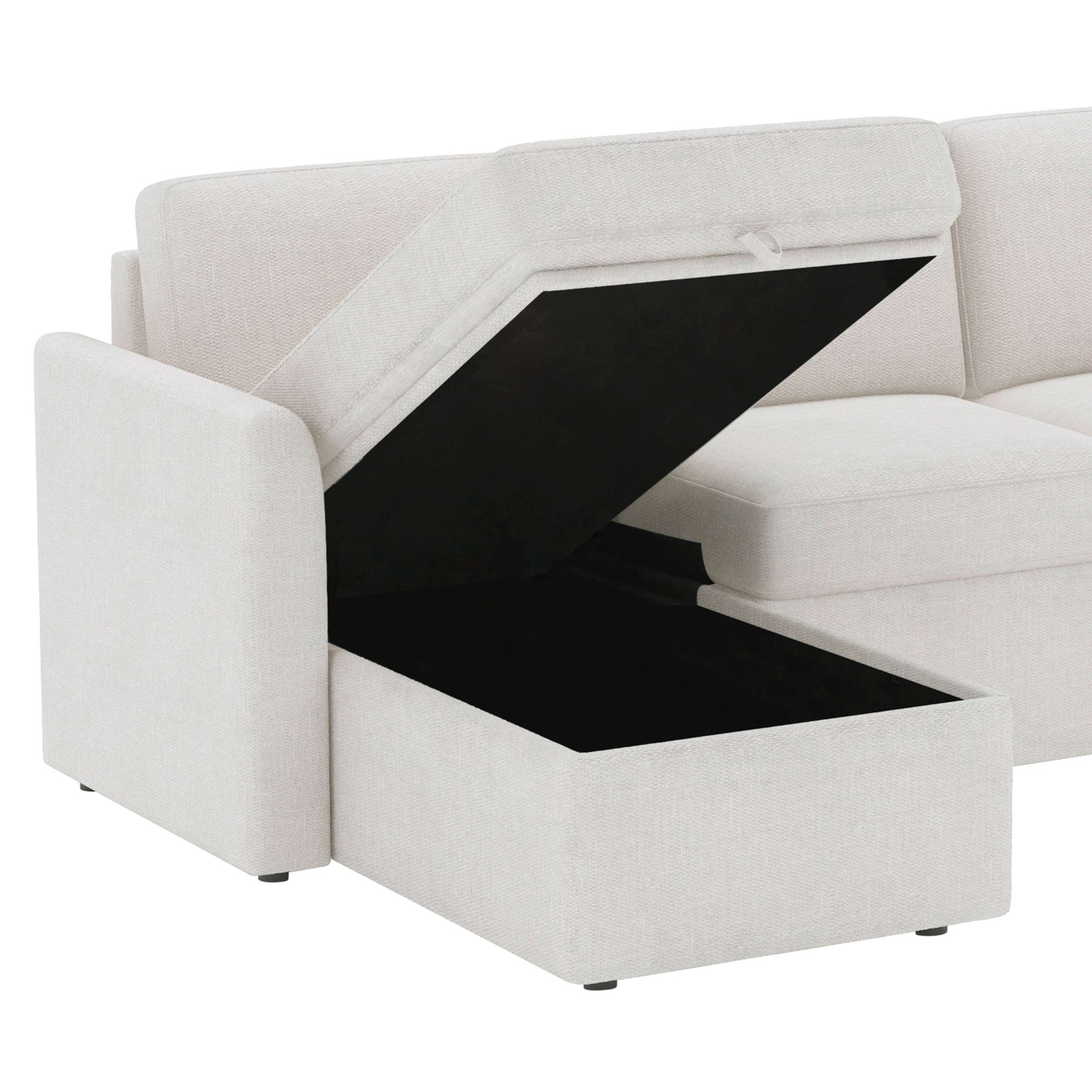 Dorel Home Canapé d'angle »NORDHUS, L-Form, 200 cm, Recamiere rechts/links montierbar« grosser Stauraum, softer Cord und feiner Webstoff-Bezug