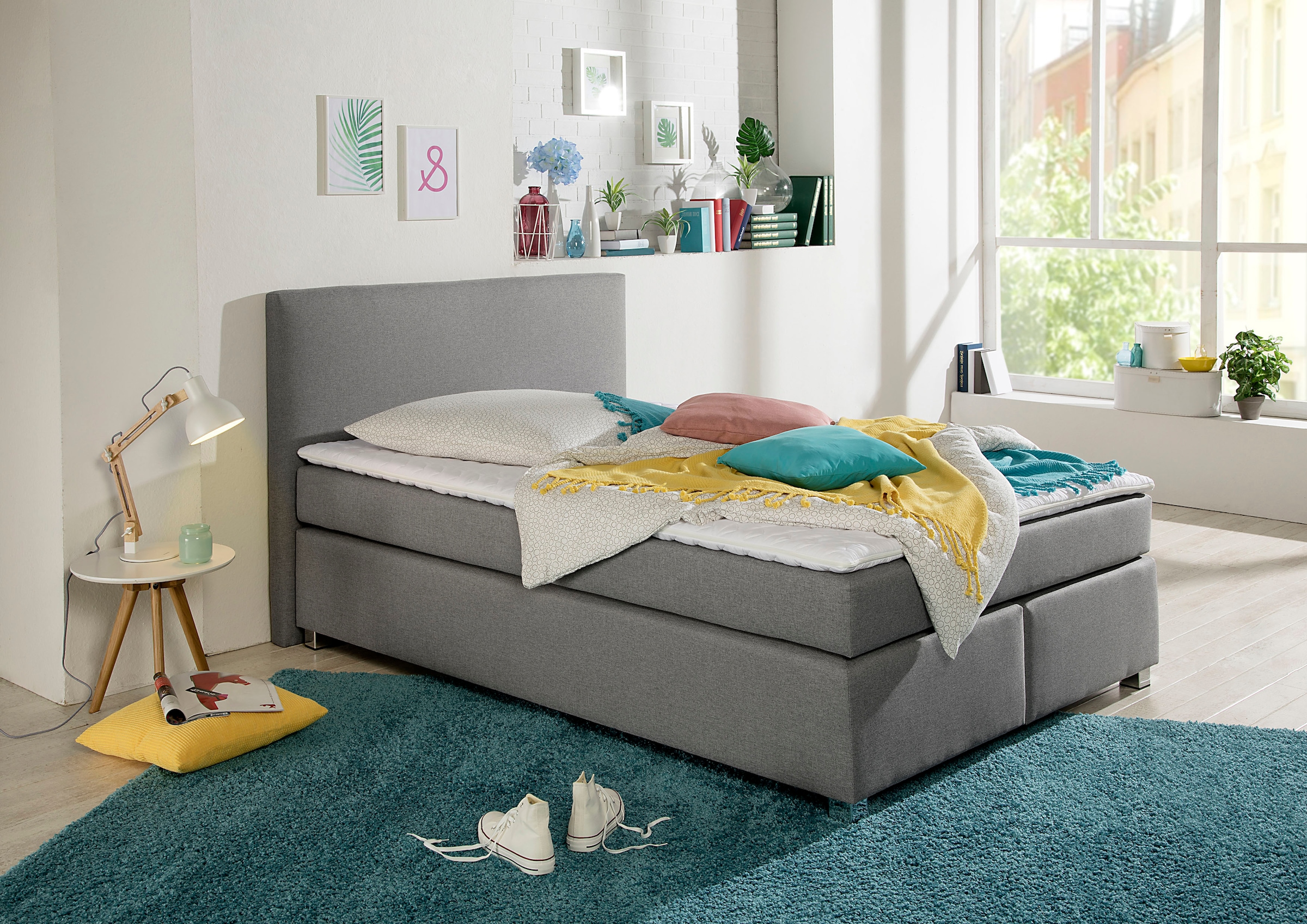 Boxspringbett »Eliana«, inkl. Topper, in 4 Breiten, 3 Matratzenarten und 2 Härtegraden