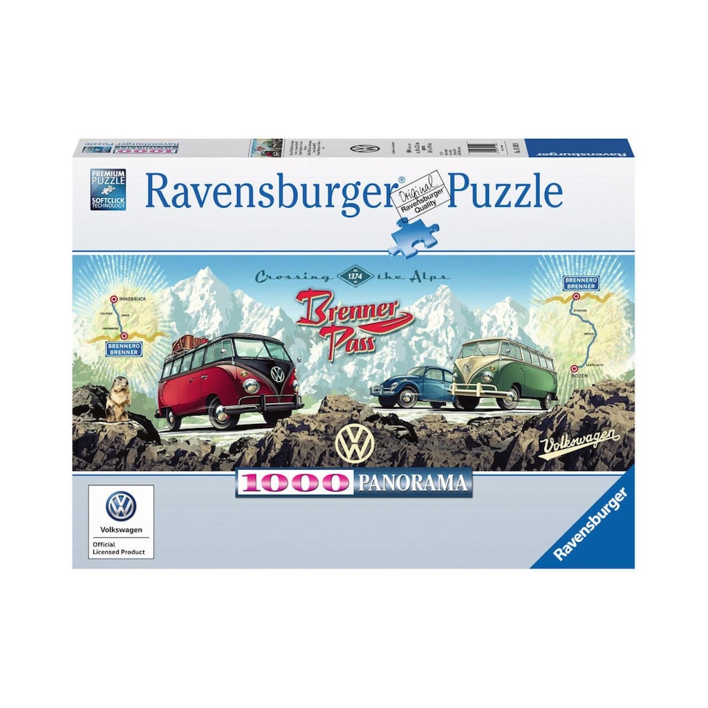 Ravensburger Puzzle »Mit dem VW Bulli über den Brenner«
