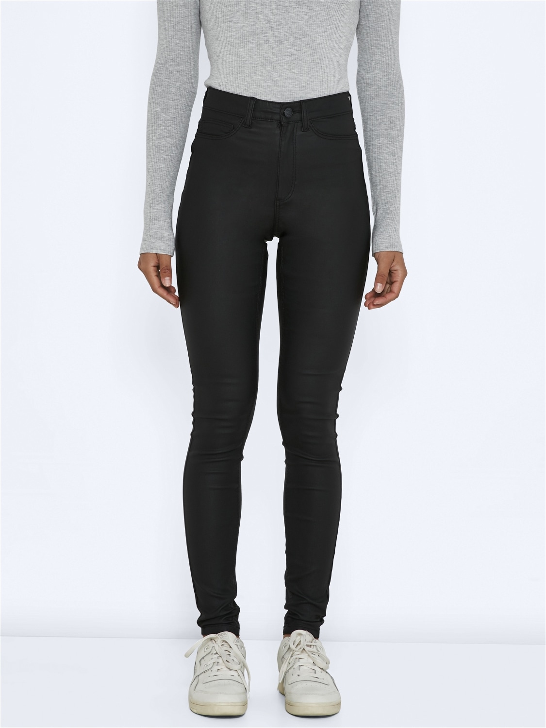 Noisy may Lederimitathose »NMCALLIE HW SKINNY COATED PANTS NOOS«