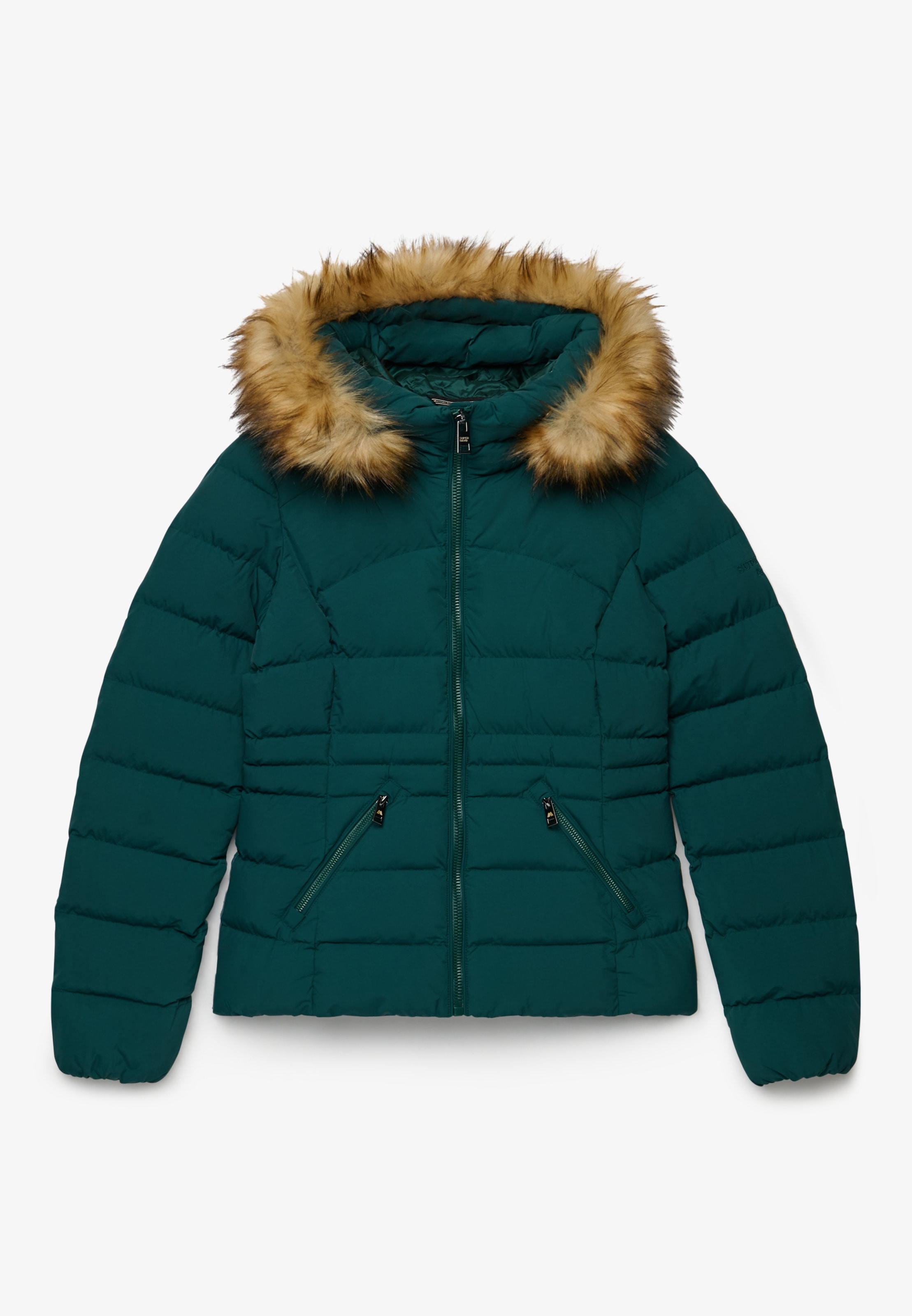 Superdry Veste matelassée »HOOD FAUX FUR FUJI PADDED JKT« avec capuche fibre synthétique, coupe slim