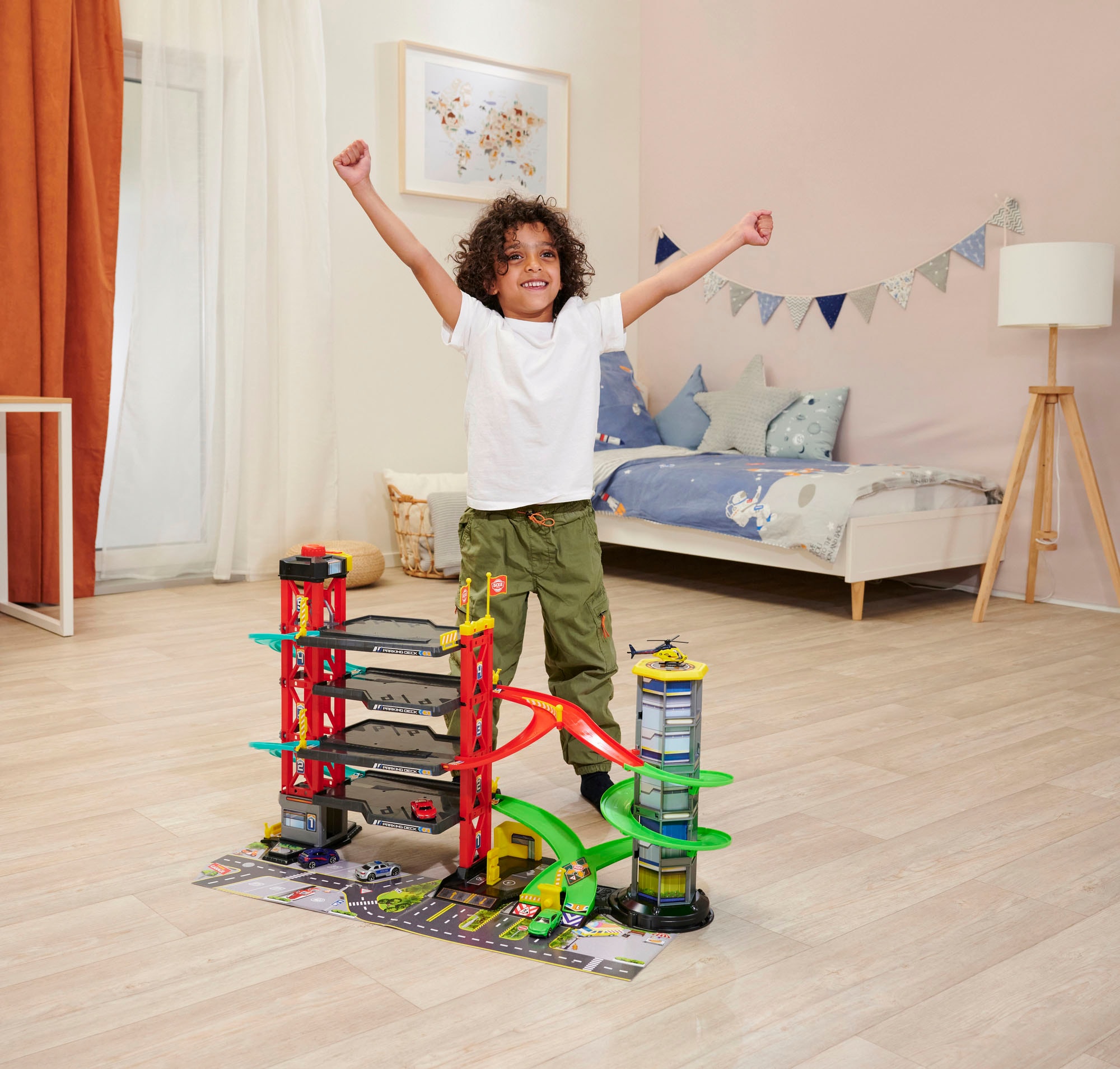 Dickie Toys Garage de parc de jeu »Parking Garage« inklusive 5 Fahrzeuge; mit Licht und Sound