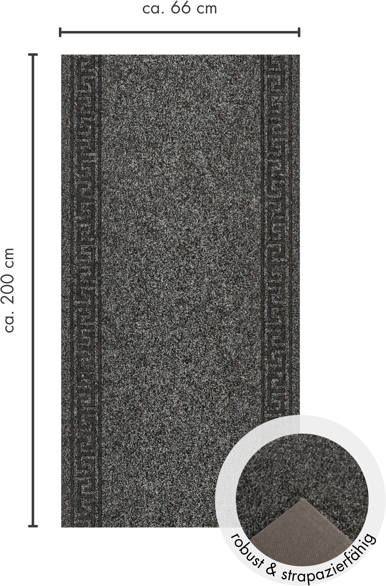 Andiamo Chemin de table »Luan« Rectangulaire 7 mm Höhe Schmutzfangläufer, meliert, mit Bordüre, für den Eingangsbereich