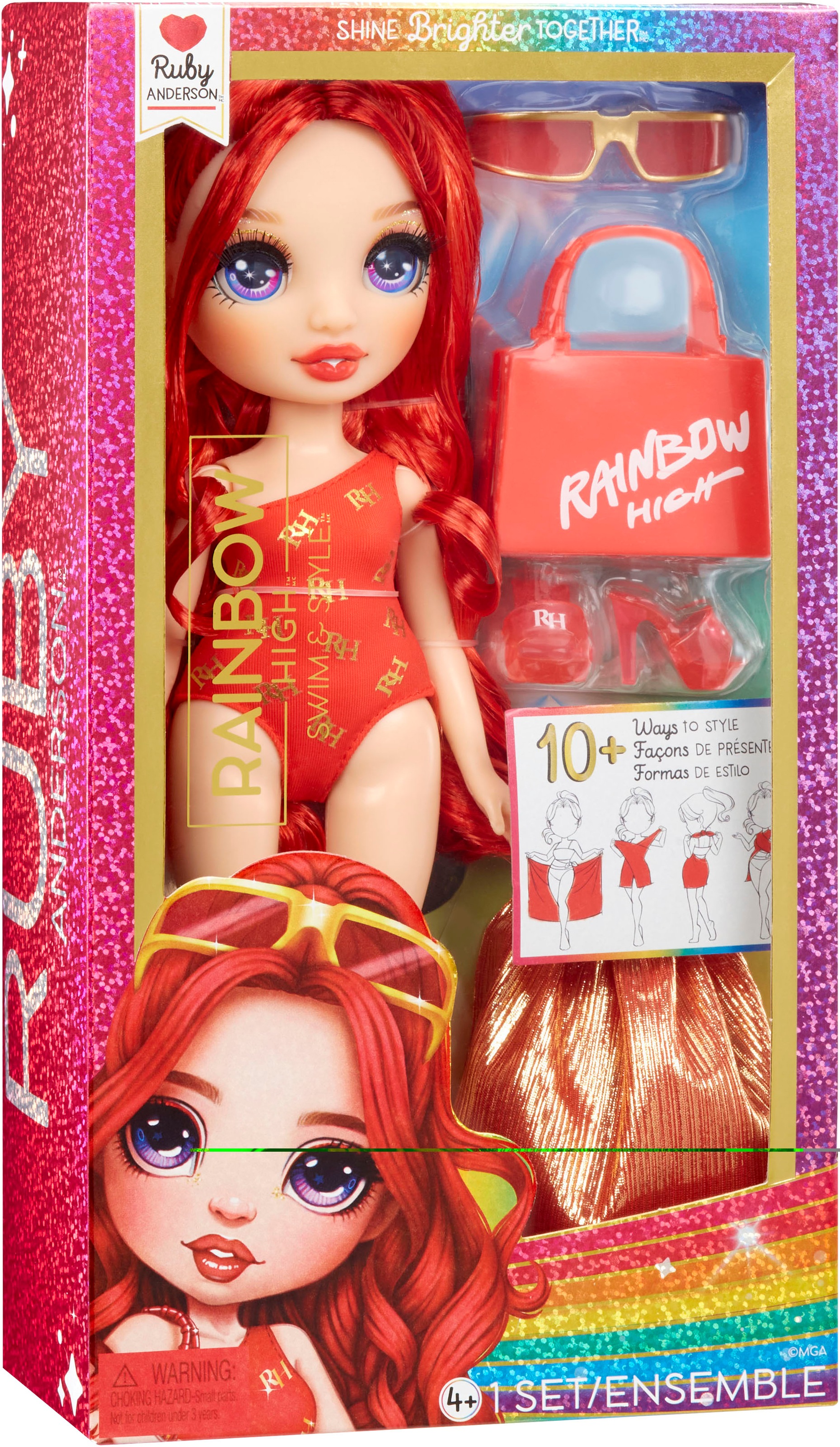 RAINBOW HIGH Poupée à habiller »Rainbow High Swim & Style Fashion Doll- Ruby (Red)«