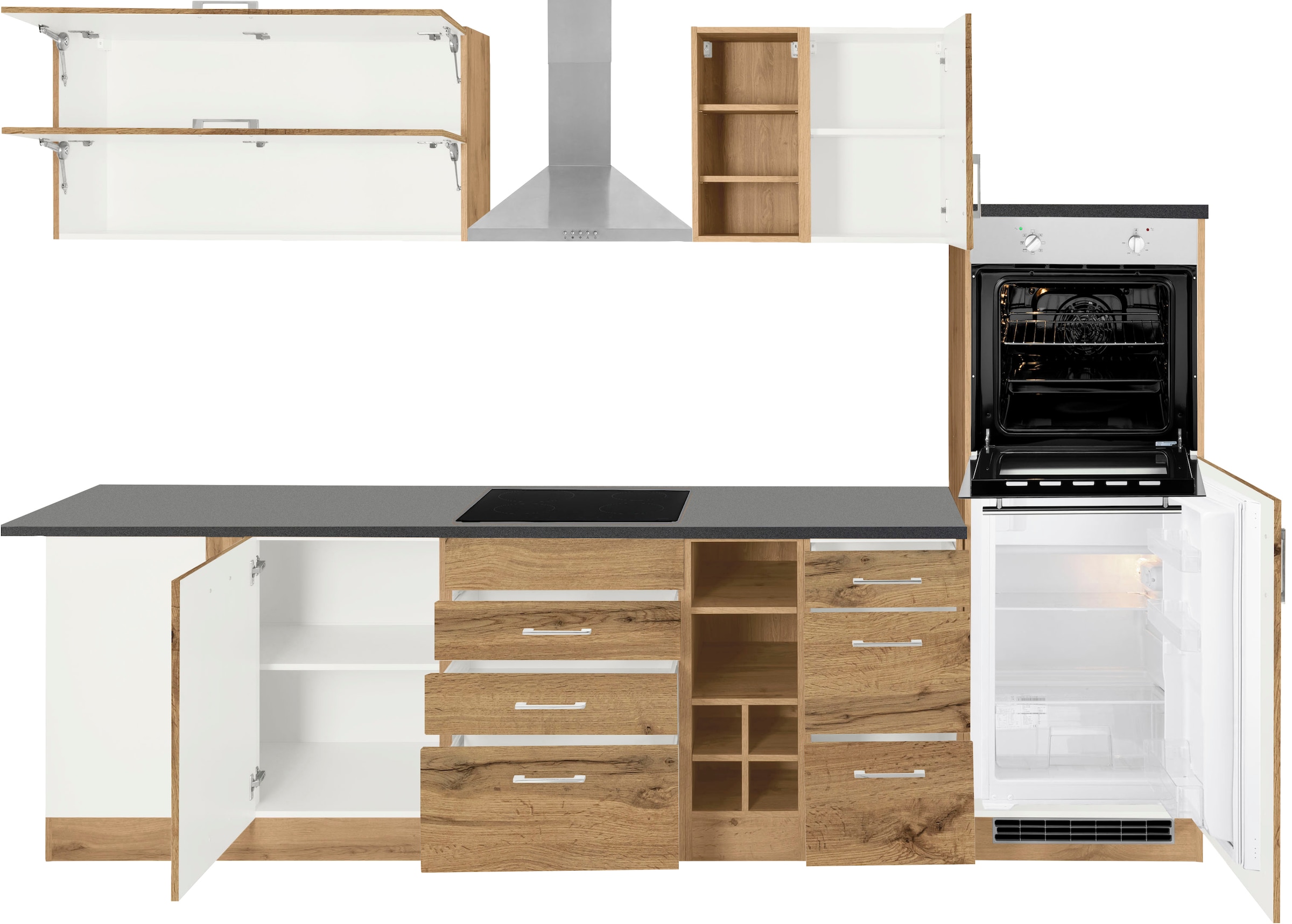 KOCHSTATION Cuisine d'angle »KS-Colmar« sans appareils électriques, largeur d'installation 210/300 cm