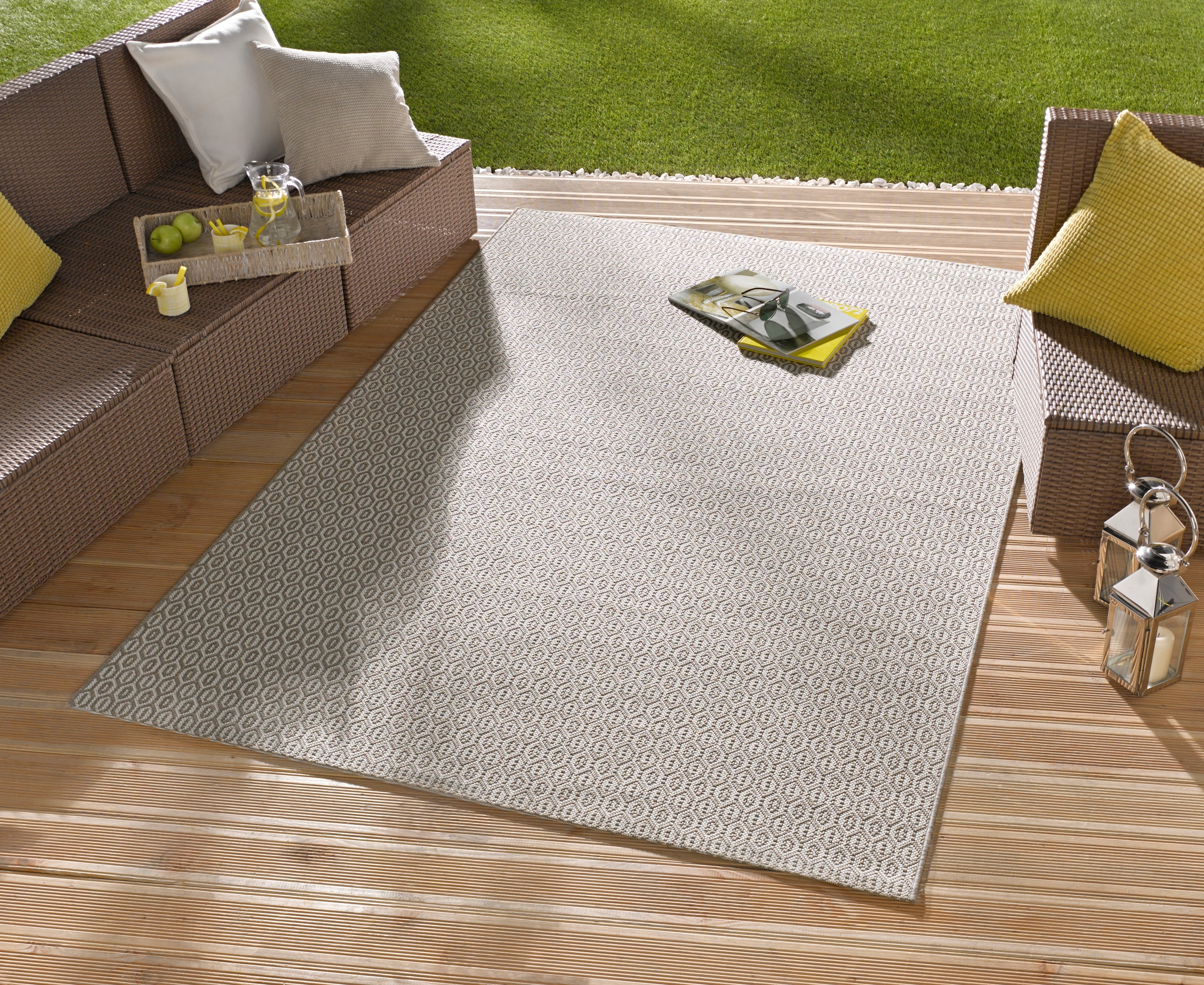 Image of NORTHRUGS Teppich "Coin" rechteckig 8 mm Höhe In-& Outdoor, Wetterfest, Balkon, Sisal-Optik, Wohnzimmer, Läufer
