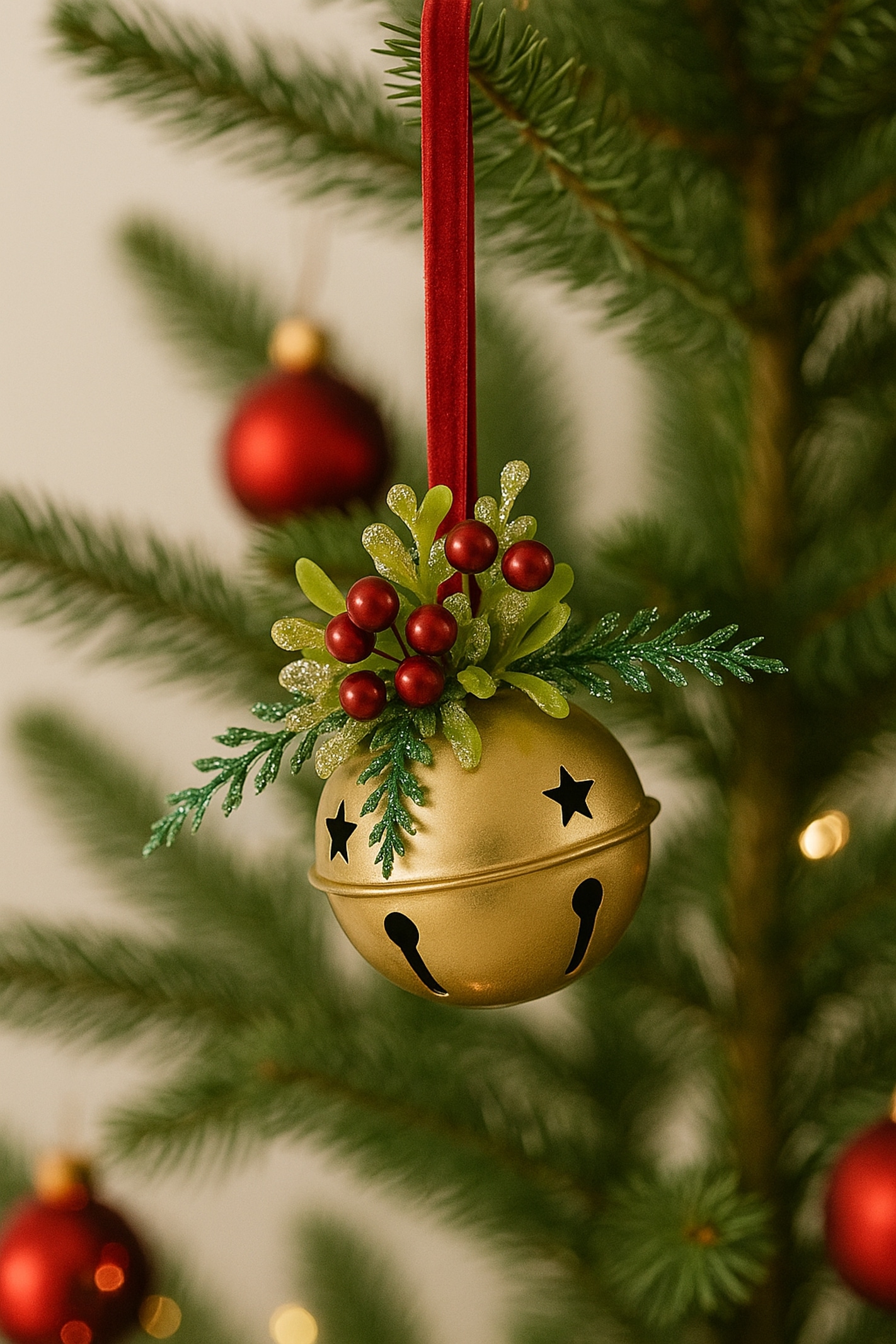 I.GE.A. Dekohänger »Deko-Kugel« mit Glocken zum Hängen, 2er Set, Weihnachtsdeko Kranzdeko