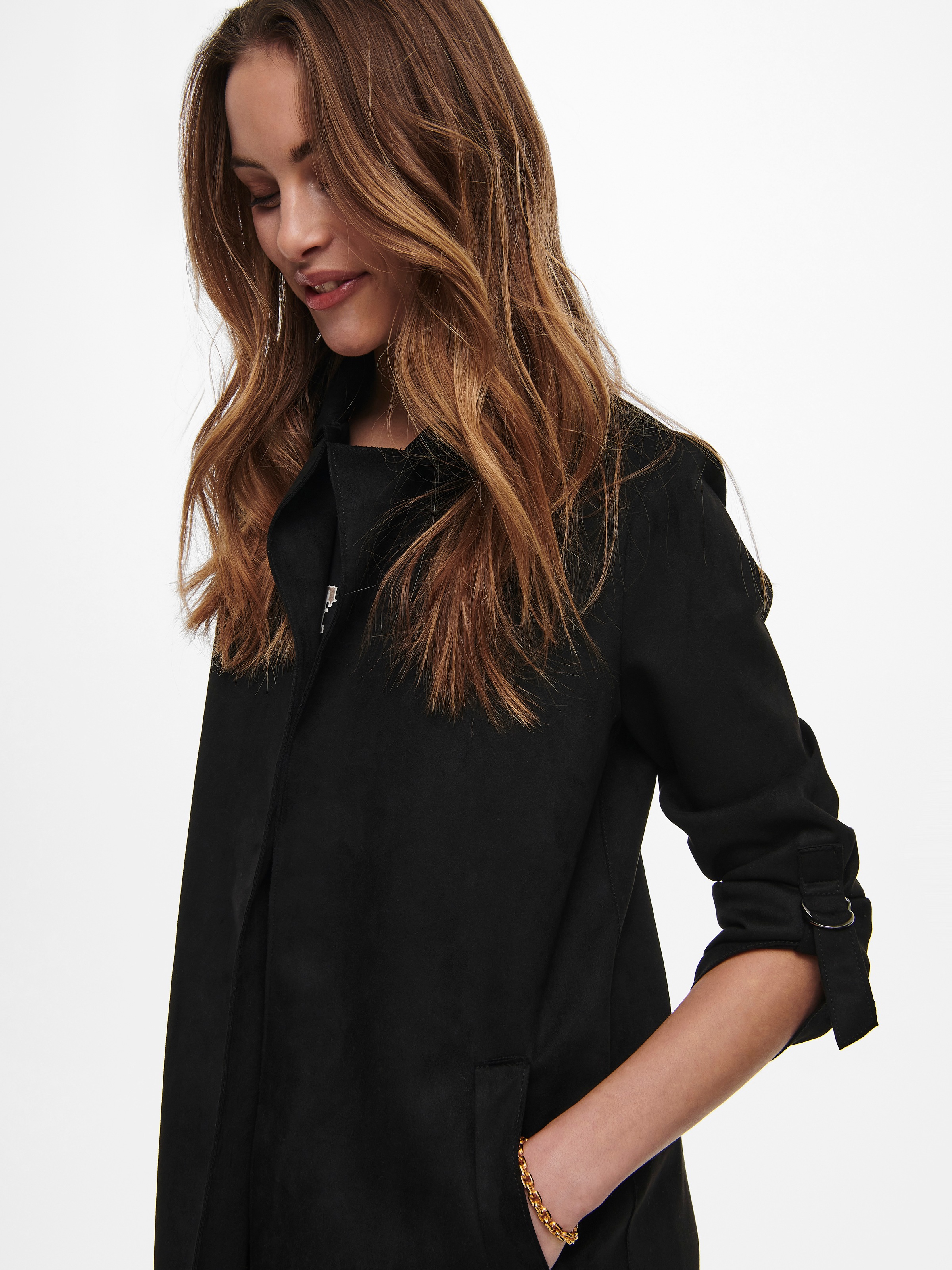 ONLY Langjacke »ONLJOLINE FAUX SUEDE COAT LIFE CC OTW«, ohne Kapuze, mit Reverskragen