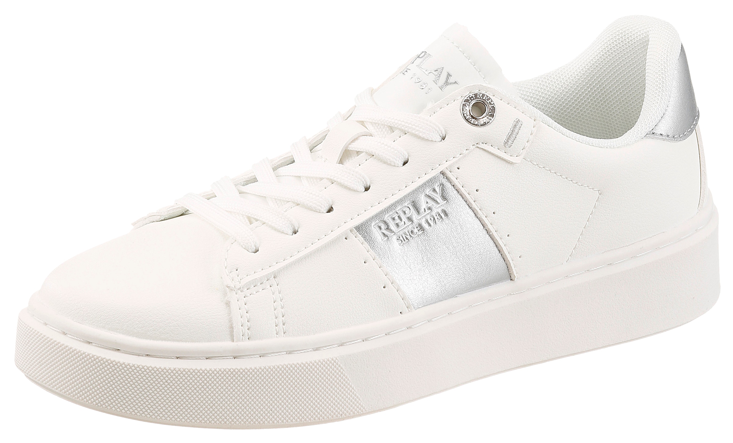 Image of Replay Plateausneaker Halbschuh, Trend-Sneaker, Schnürschuh mit Metallic-Akzenten