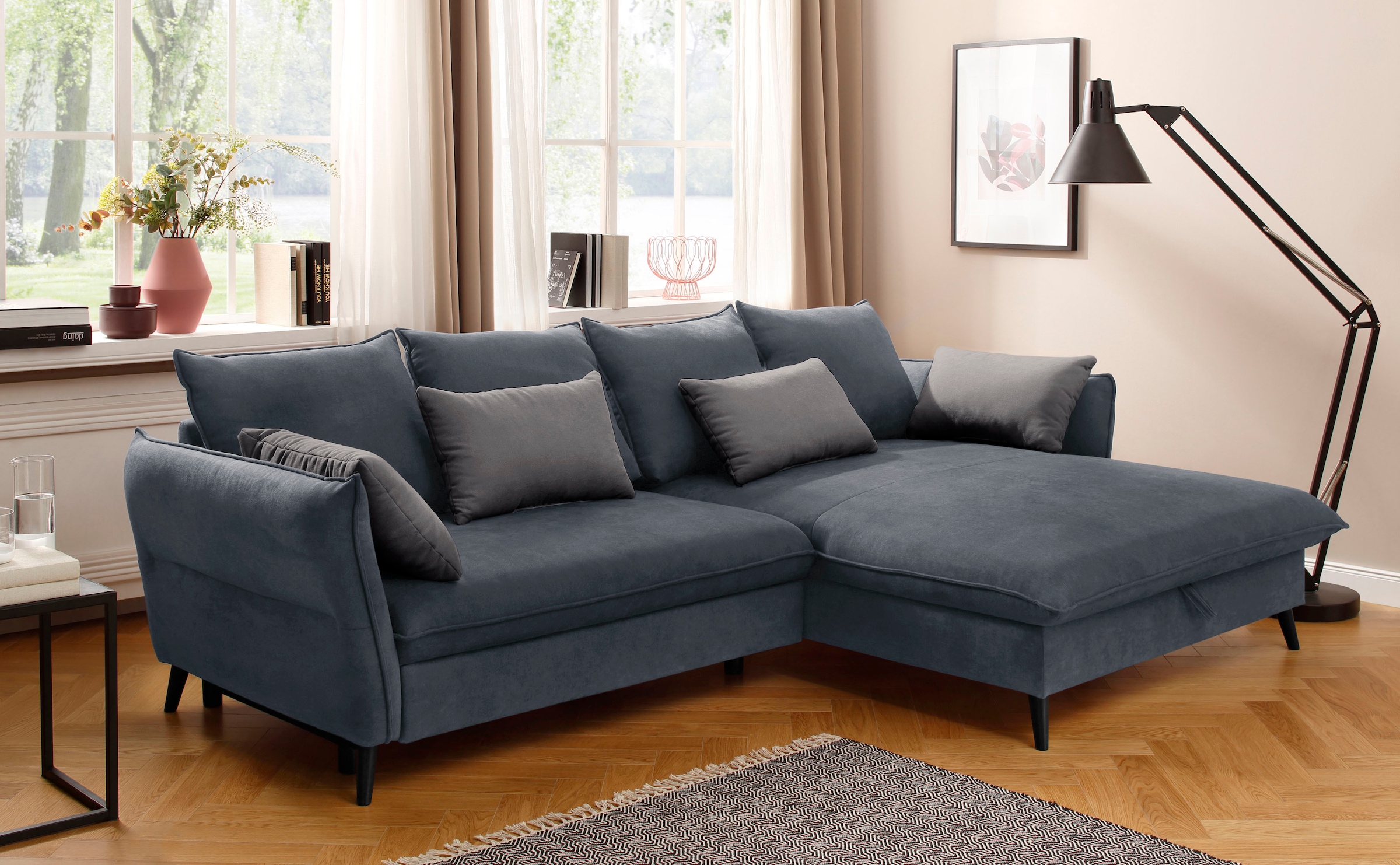 Image of Home affaire Ecksofa "Tirano, moderne Optik, komfortabel, Breite 274cm,L-Form" wahlweise mit Bettfunktion und Bettkasten