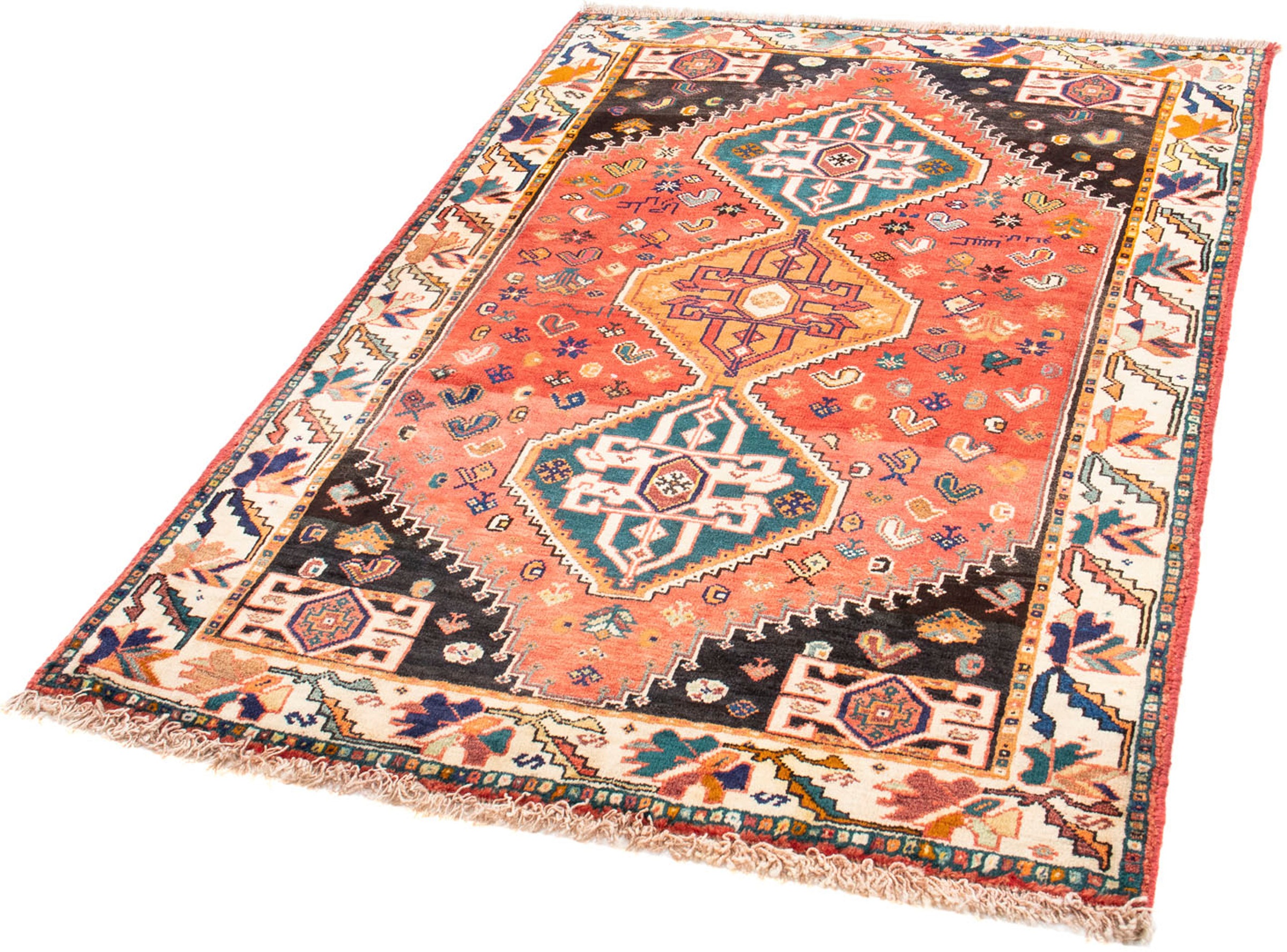 Image of morgenland Orientteppich »Perser - Nomadic - 151 x 108 cm - hellrot«, rechteckig, 10 mm Höhe, Wohnzimmer, Handgeknüpft, Einzelstück mit Zertifikat bei Ackermann Versand Schweiz