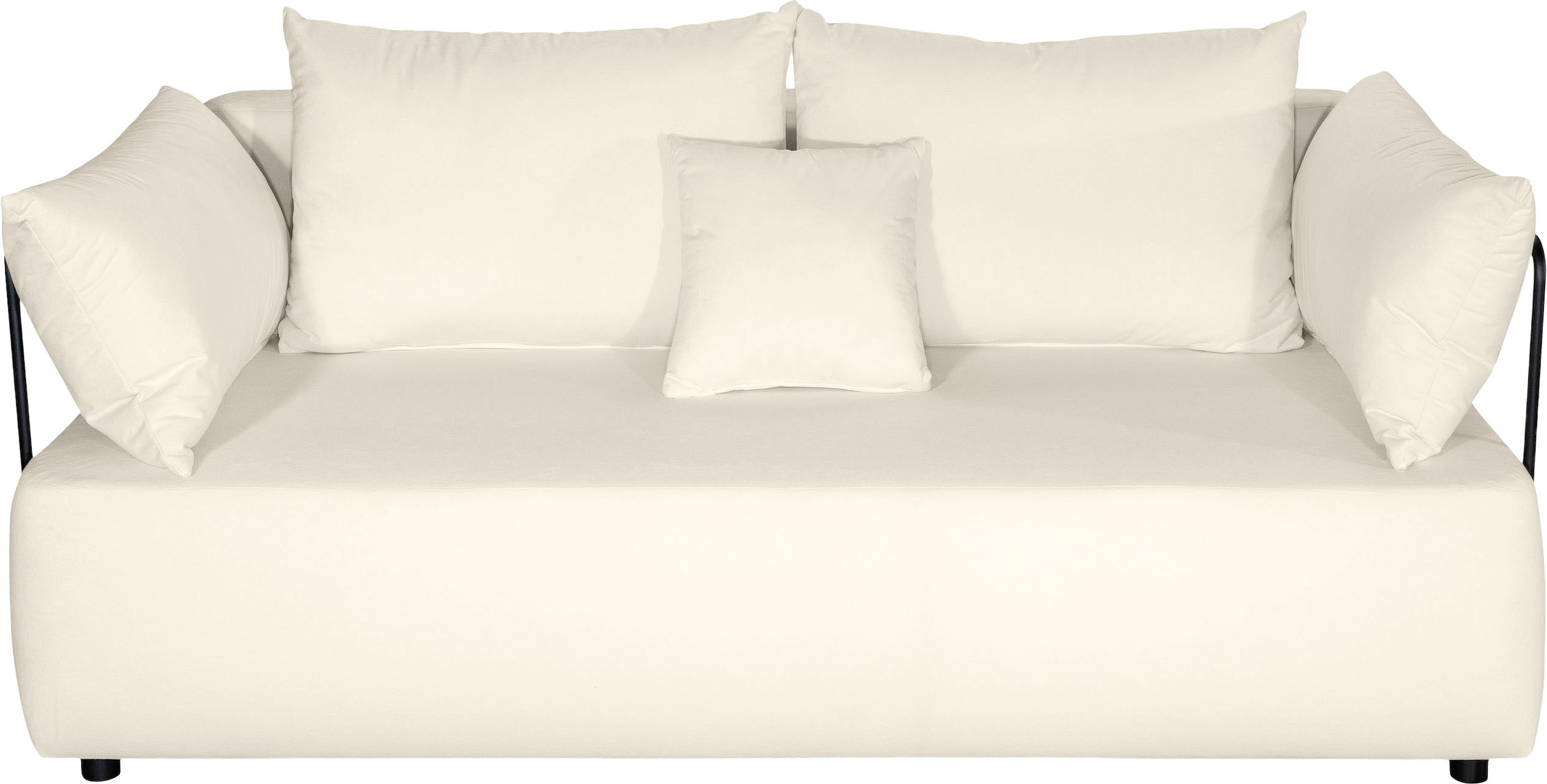 COLLECTION AB Schlafsofa »Maria, B: 191 cm, Liegefl. 143x190 cm« Schlaffunktion,Bettkasten,Bonnelfederkern,Moderne Armlehnen aus Metall
