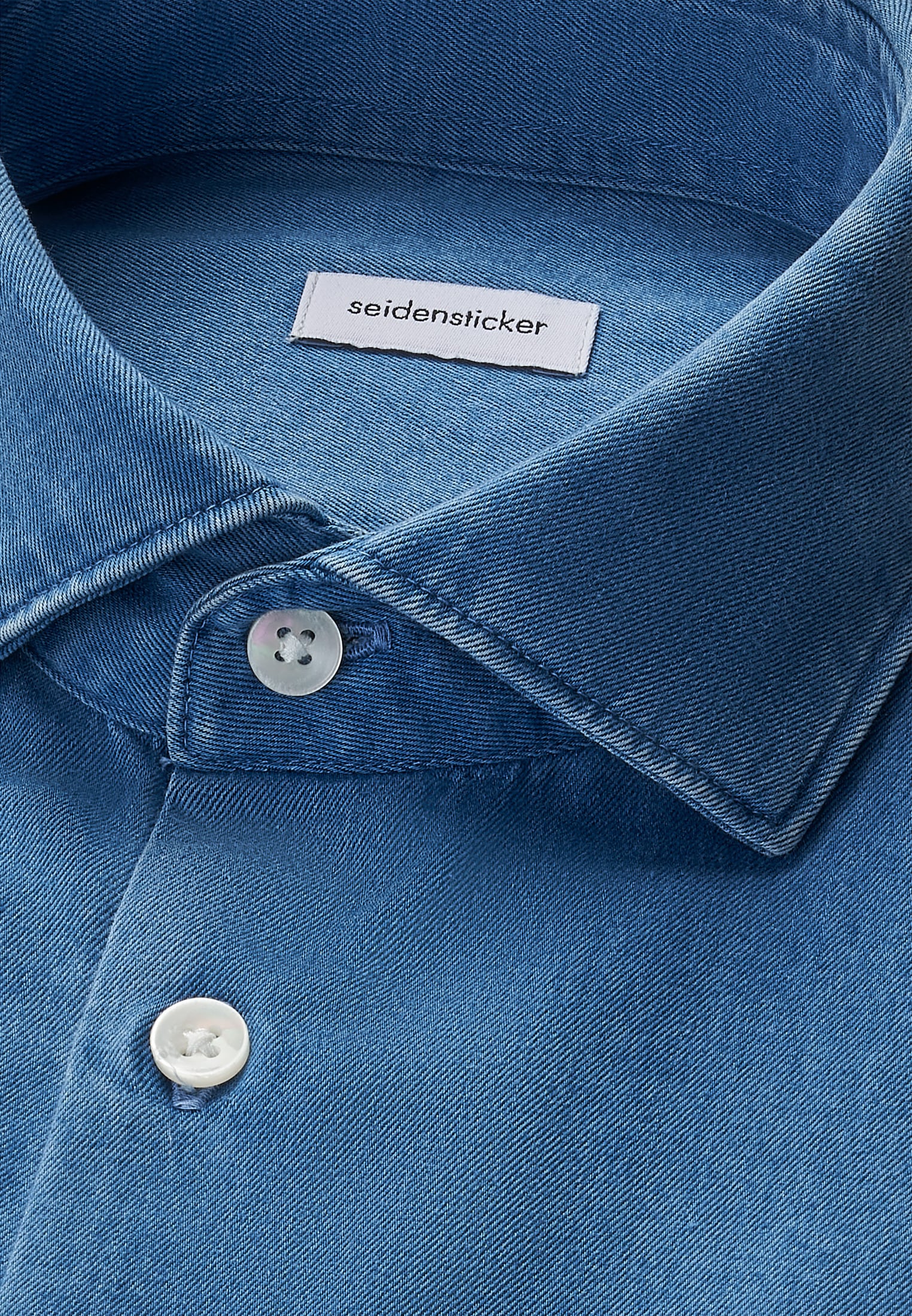 seidensticker Slim col Kent 1/1 en denim
