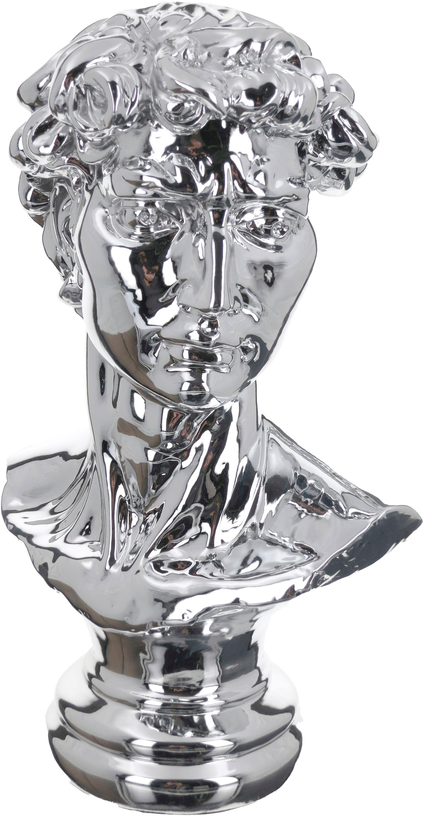 Image of GILDE Dekofigur "Figur Davidskopf David silberfarben H. 37,5 cm"